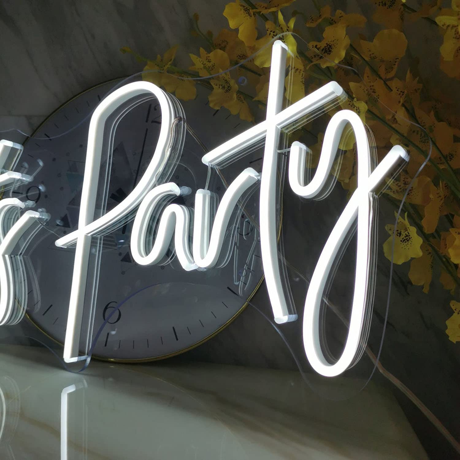 Let's Party Neon Sign Light - Custom Wall Art Decor for Home, Bar, Pub, Club & Rave | Perfect Christmas Gift & Apartment Decor (White) - Brighten Your Parties & Events