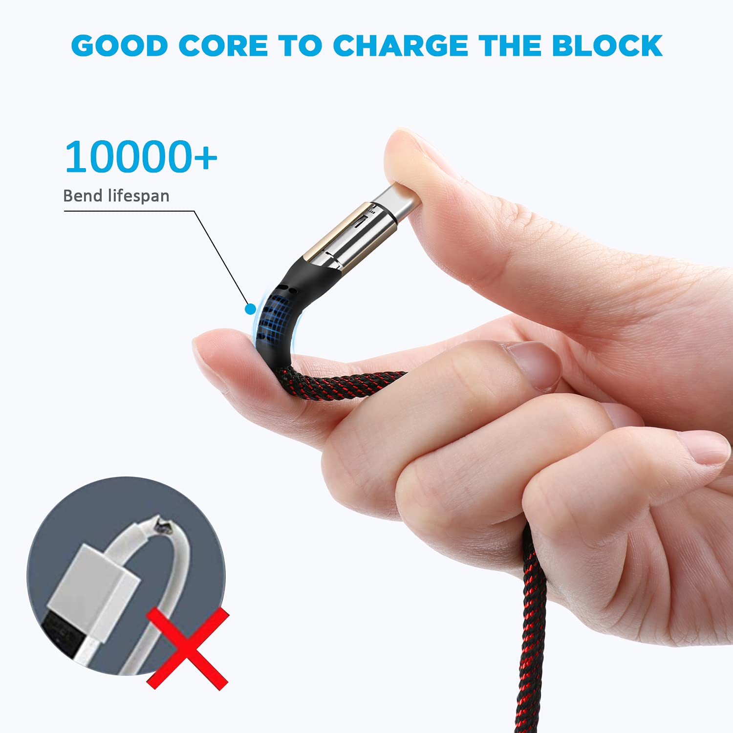 2-Pack 4FT 4-in-1 Nylon Braided Fast Charging Cable - USB-C/Micro USB/Lightning Compatible for iPhone 15/14/13 Pro Max, iPad Air/Mini 6, Galaxy S23, Android Phones & Tablets (Red) - Perfect for Home, Office, Travel & Car Charging