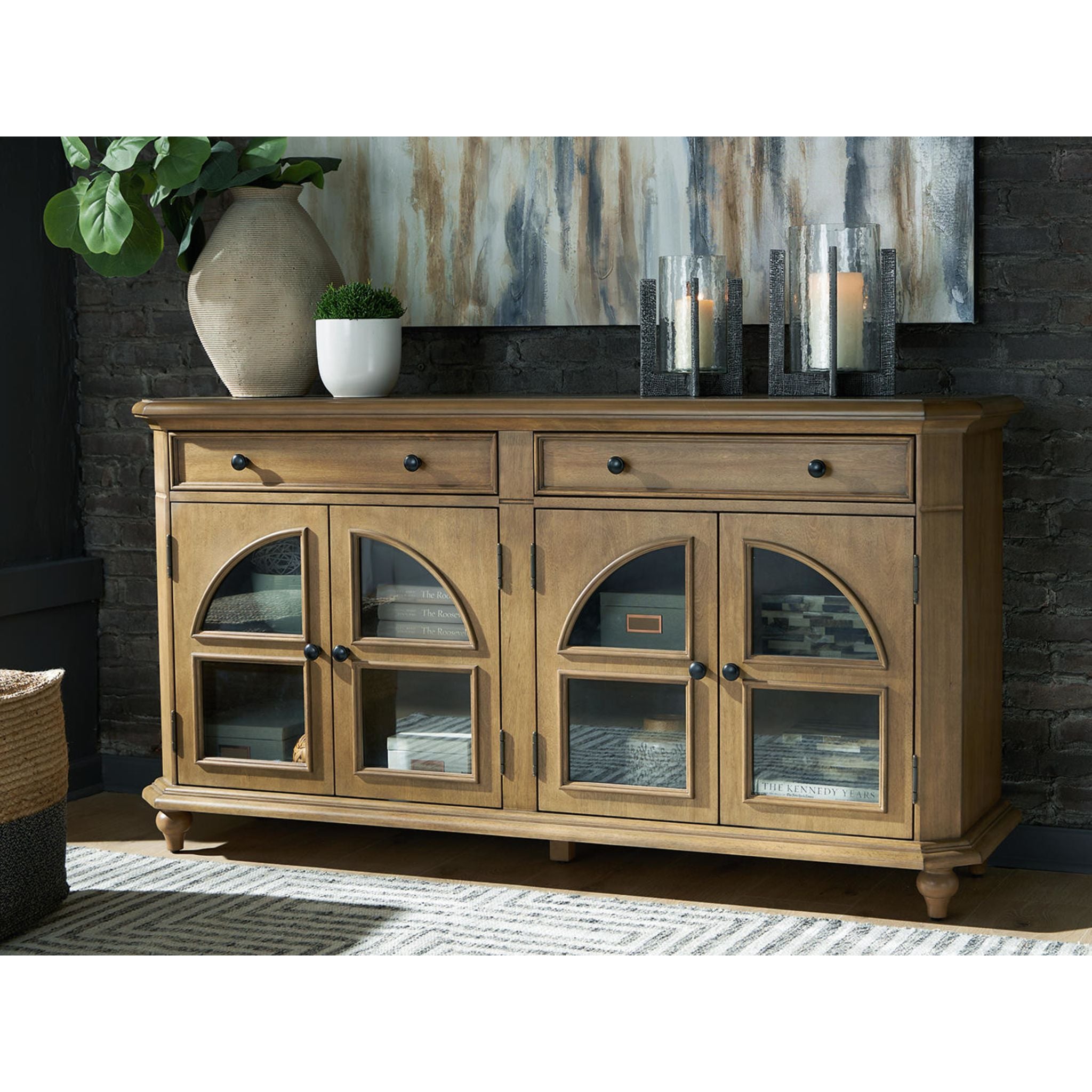 Barlomore Accent Cabinet - Brown Wood Side Table for Living Room, Bedroom & Entryway Storage | Stylish Home Decor Furniture