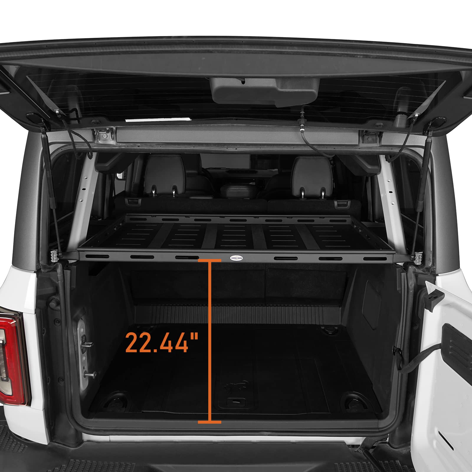 Hooke Road Heavy Duty Rear Cargo Basket Rack - Universal Storage Trunk Shelf for 2021-2025 Ford Bronco 4 Door Hardtops (Fits All Models Except Bronco Sport) | Perfect for Camping Gear, Off-Road Adventures & Outdoor Equipment Organization