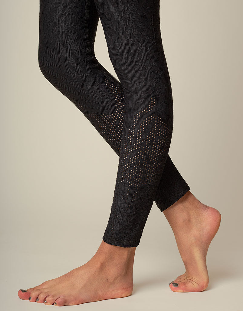 Allure Jacquard Legging - High Waist Yoga Pants for Women, Comfortable Workout Tights with Floral Pattern | Perfect for Yoga, Gym, Running & Lounge Wear