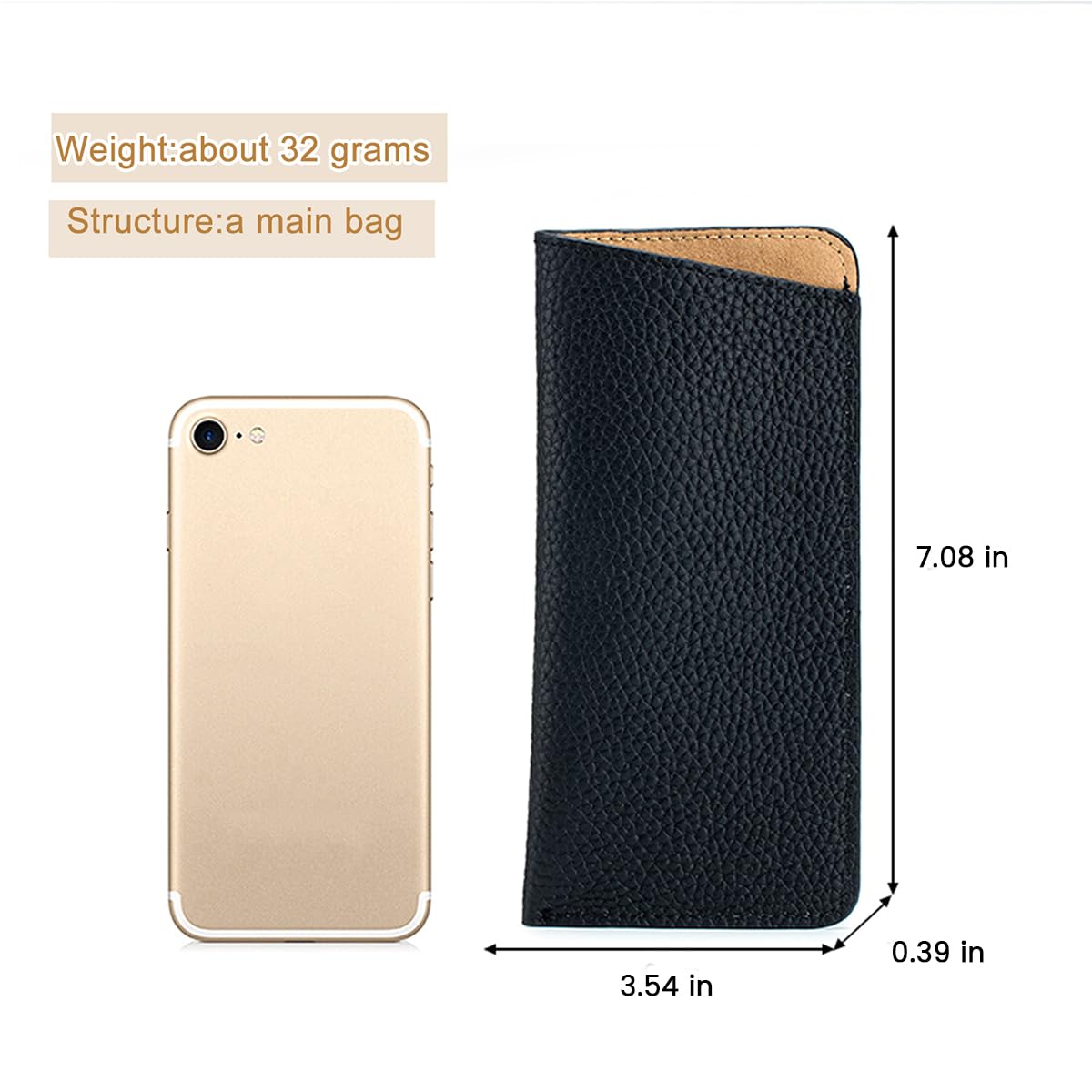 Premium Genuine Leather Glasses Case for Sunglasses & Eyeglasses - Protective Pouch for Women, Men, and Kids - Perfect for Travel, Work, and Daily Use