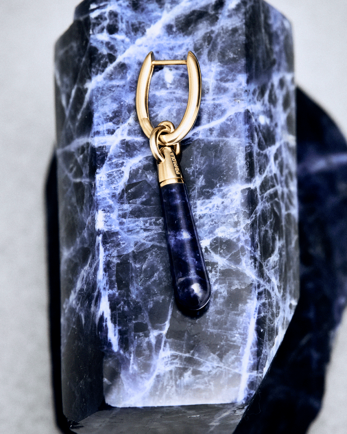 GRIDART Sodalite Large Jupiter Single Hoop Earrings - Handmade Blue Stone Dangle Earrings for Women, Boho Chic Jewelry | Perfect for Parties, Weddings & Everyday Wear