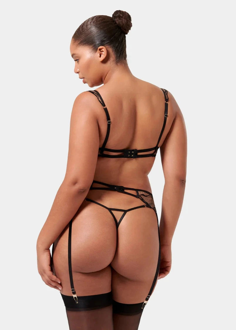 Marabel Wired Bra - Black Sheer Lace Underwire Push Up Bra for Women | Comfortable Support & Lift | Perfect for Everyday Wear, Date Night & Special Occasions