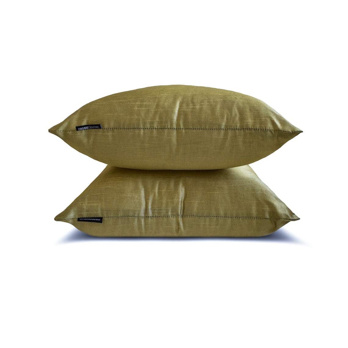 Antique Gold Luxury Silk Throw Pillow Covers (Set of 2) - Elegant Home Decor for Sofa, Bedroom & Living Room