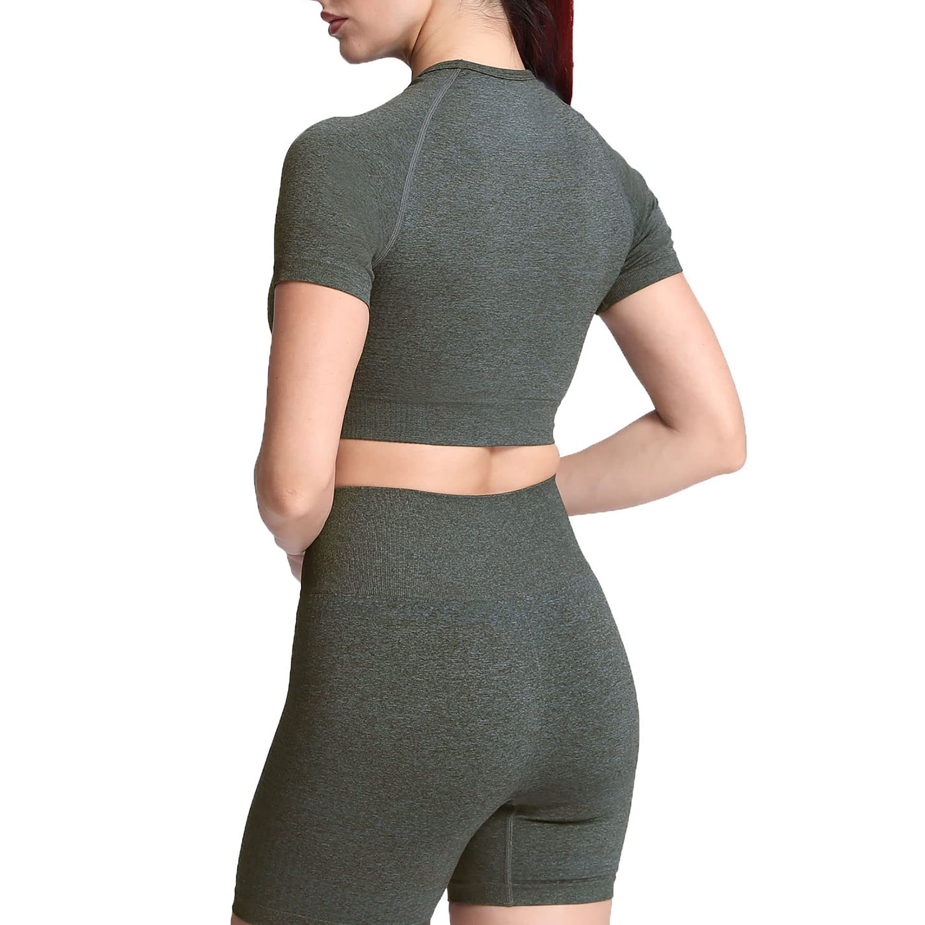 Aoxjox Women's Seamless Crop Top - Breathable Workout Shirt for Yoga, Gym & Running | Moisture-Wicking Activewear for Fitness & Sports | Perfect for Pilates, HIIT & Cardio Training