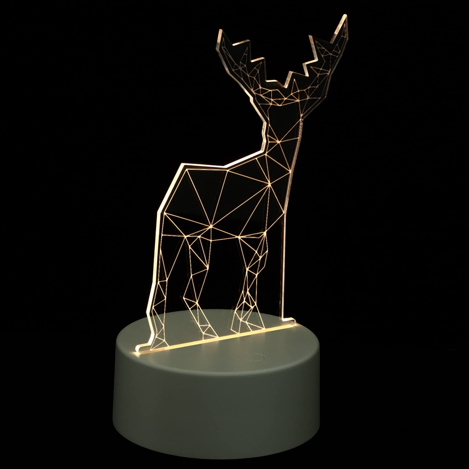 Bestoyard 3D Night Light Elk - Optical Illusion LED Desk Lamp with USB Power for Bedroom, Nursery & Kids Room - Perfect Night Light for Baby Sleep, Home Decor & Relaxation