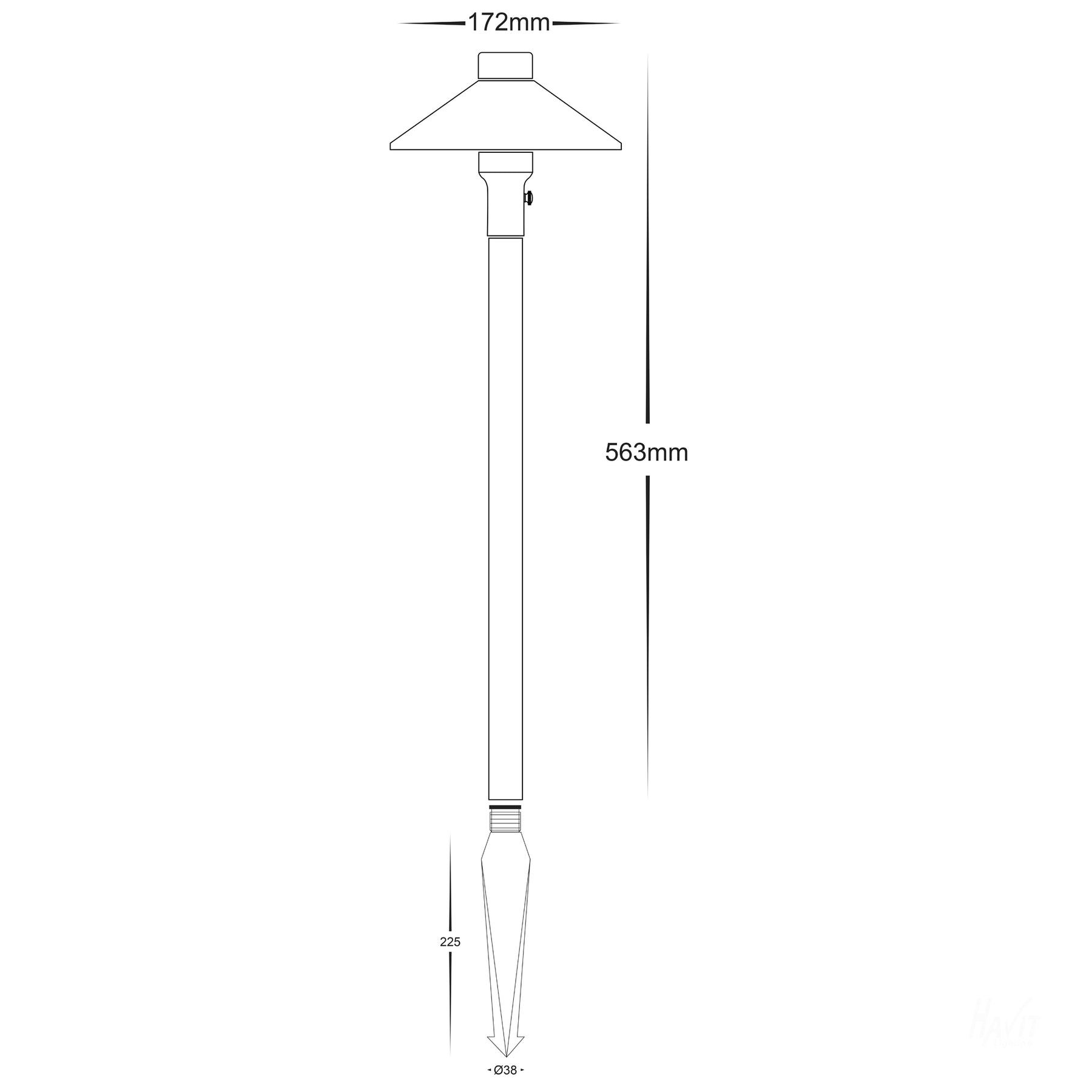 Antique Brass Bollard Light Spike - 3.2W G4 Bi-Pin Warm White 12V 225mm for Garden, Pathway, and Outdoor Landscape Lighting