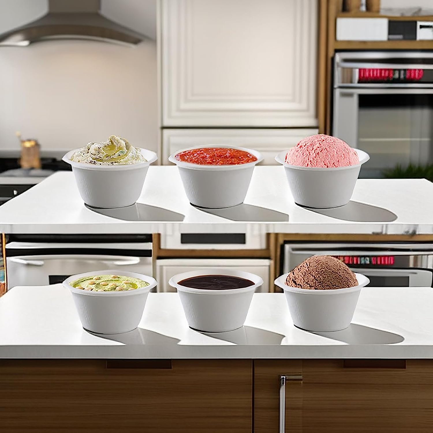 Yesland 400 Pcs 2 oz Disposable Bagasse Fiber Cups with Lids - Eco-Friendly White Paper Tasting Cups for Food Samples, Sauces, Snacks & Charcuterie Boards (200 Cups + 200 Lids) | Perfect for Parties, Catering, Restaurants & Food Tasting Events