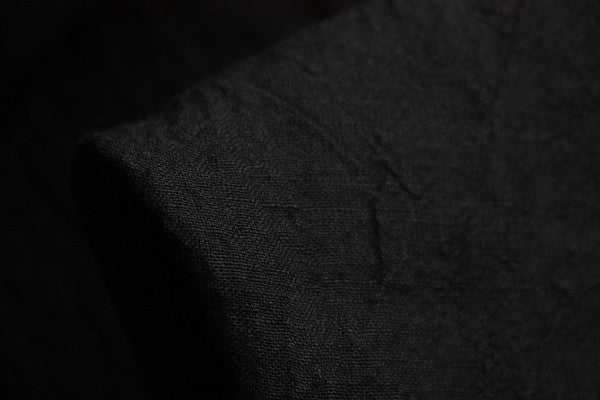 Black Crush Crinkle Linen Fabric - Soft Textured Linen Material for DIY Crafts, Home Decor & Fashion Projects | Perfect for Curtains, Table Runners & Clothing
