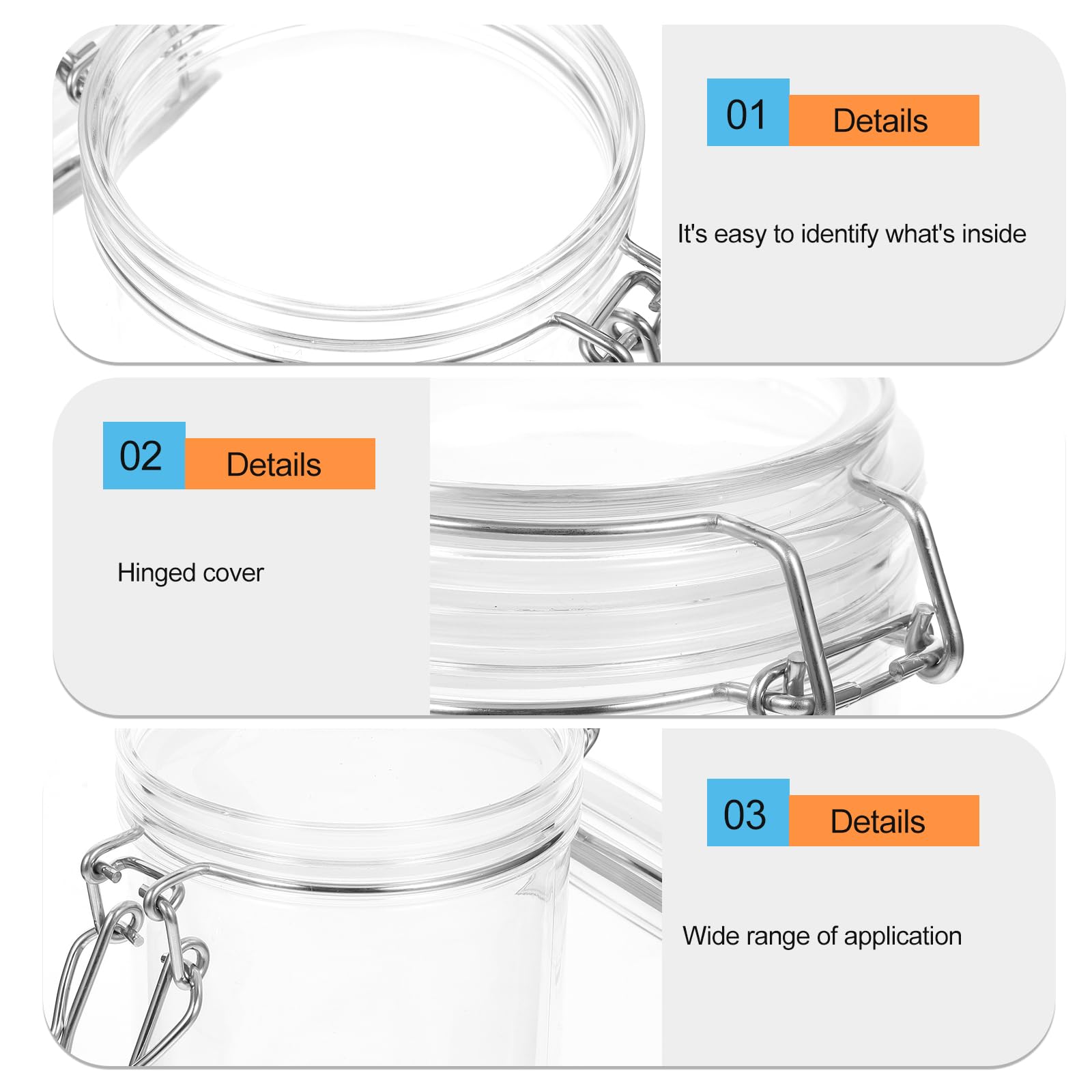 Cabilock Clear Plastic Food Dispenser - BPA-Free Honey & Condiment Storage Container with Leak-Proof Lid - Perfect for Kitchen, Pantry, Camping & Picnic Use