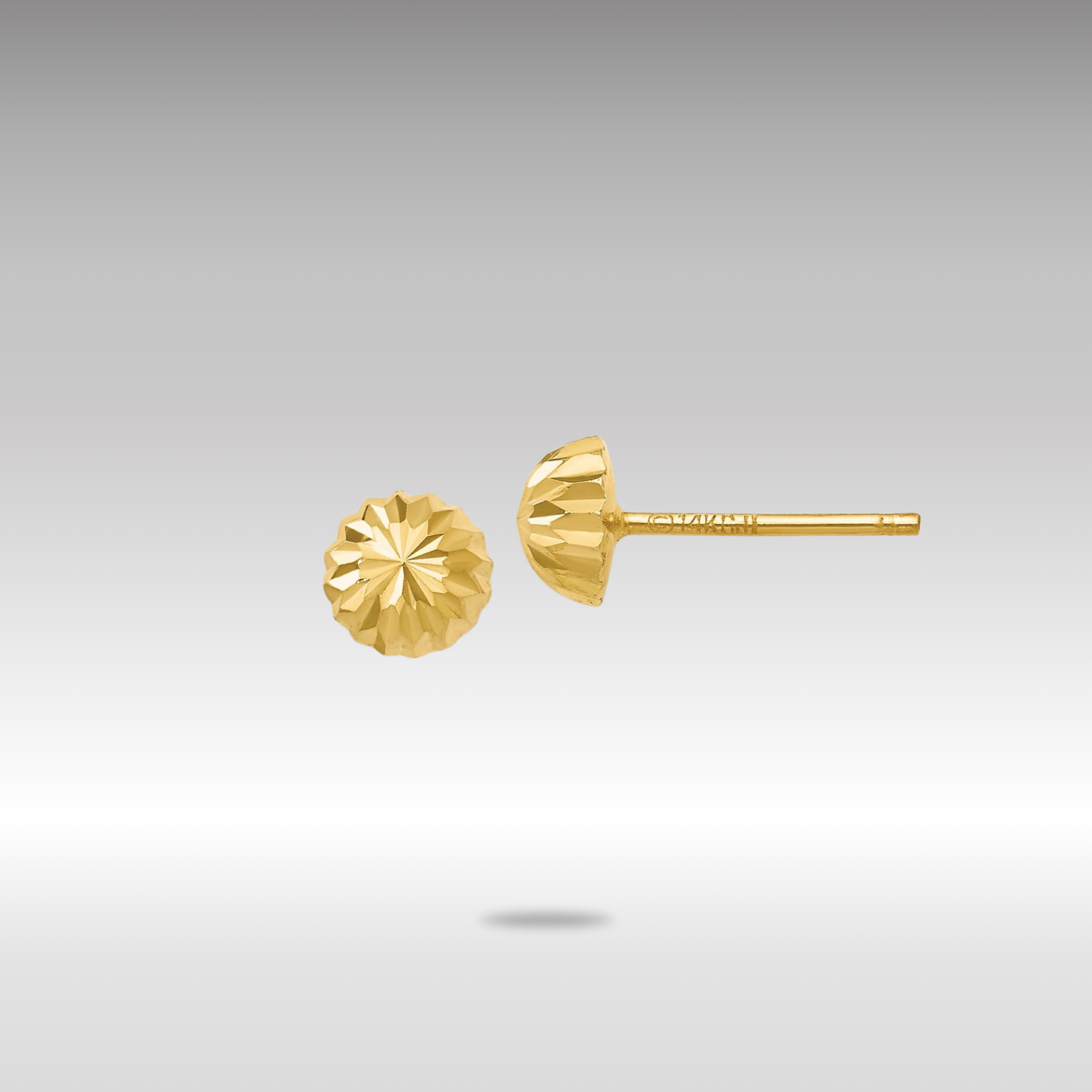 5mm Gold Diamond Cut Domed Post Earrings - YE1697 Model | Elegant & Timeless Jewelry for Parties, Weddings & Everyday Wear