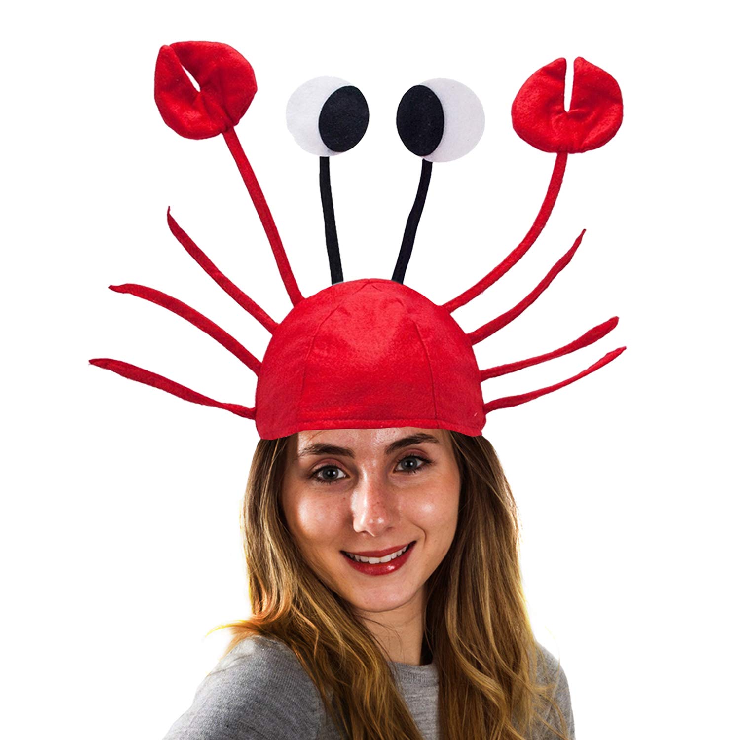 Funny Crab Hat for Adults & Kids - Ocean Animal Costume Hats for Under the Sea Party, Halloween, Cosplay, and Beach Theme Events - Crawfish & Fish Hats Collection by Funny Party Hats