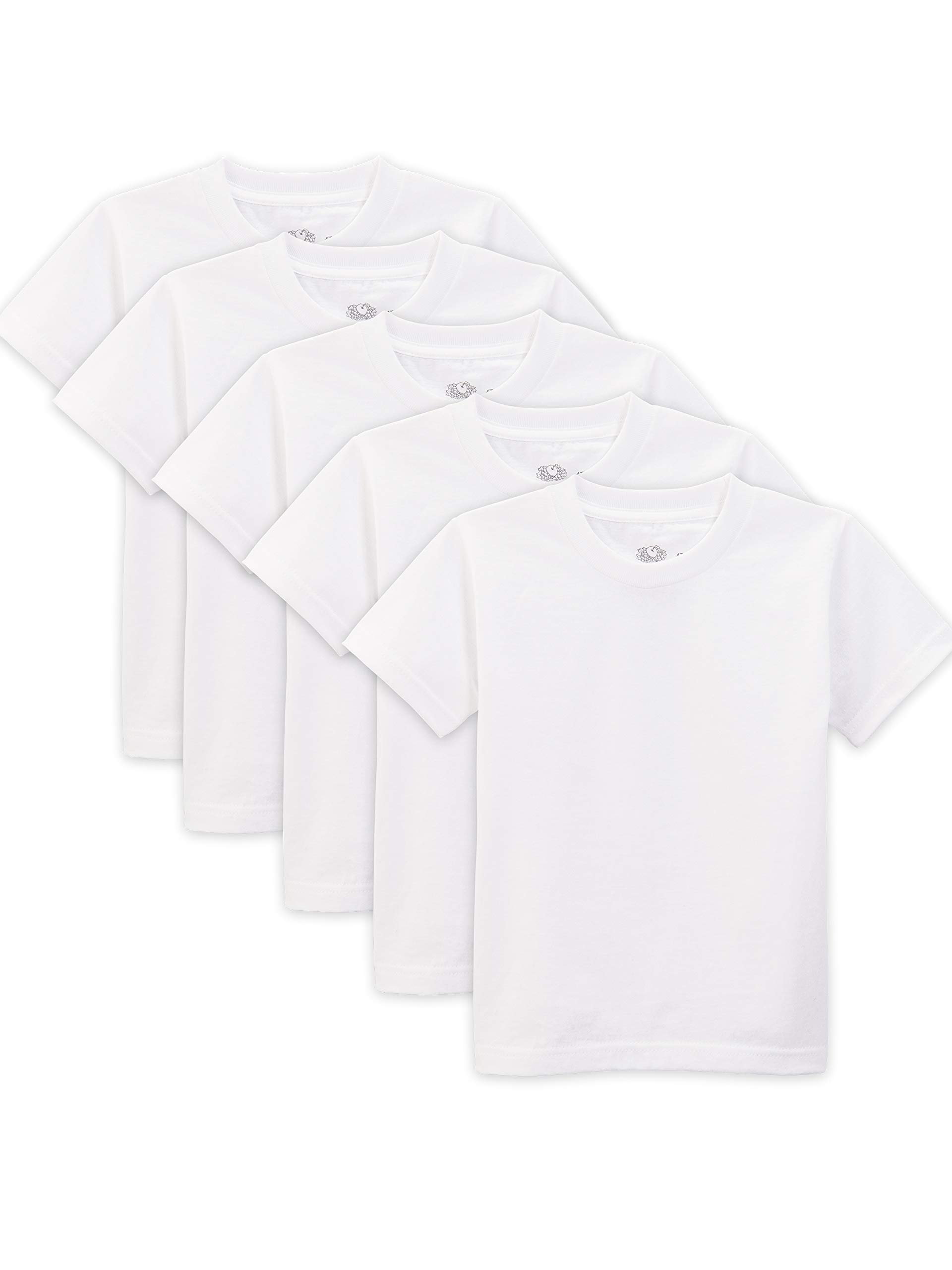 Fruit of the Loom Boys 5-Pack Toddler Crew Neck T-Shirts - Soft Cotton Tees for Playtime, School & Everyday Wear