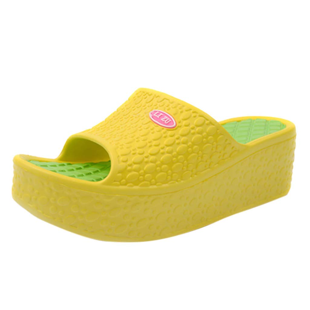 Women's Fashion Platform Sandals with Thick Soles - Cute Black Wedge Summer Beach Slides, Cloud Slippers & Golf Ball Design for Girls | Perfect for Casual Outings, Beach Vacations, and Summer Strolls