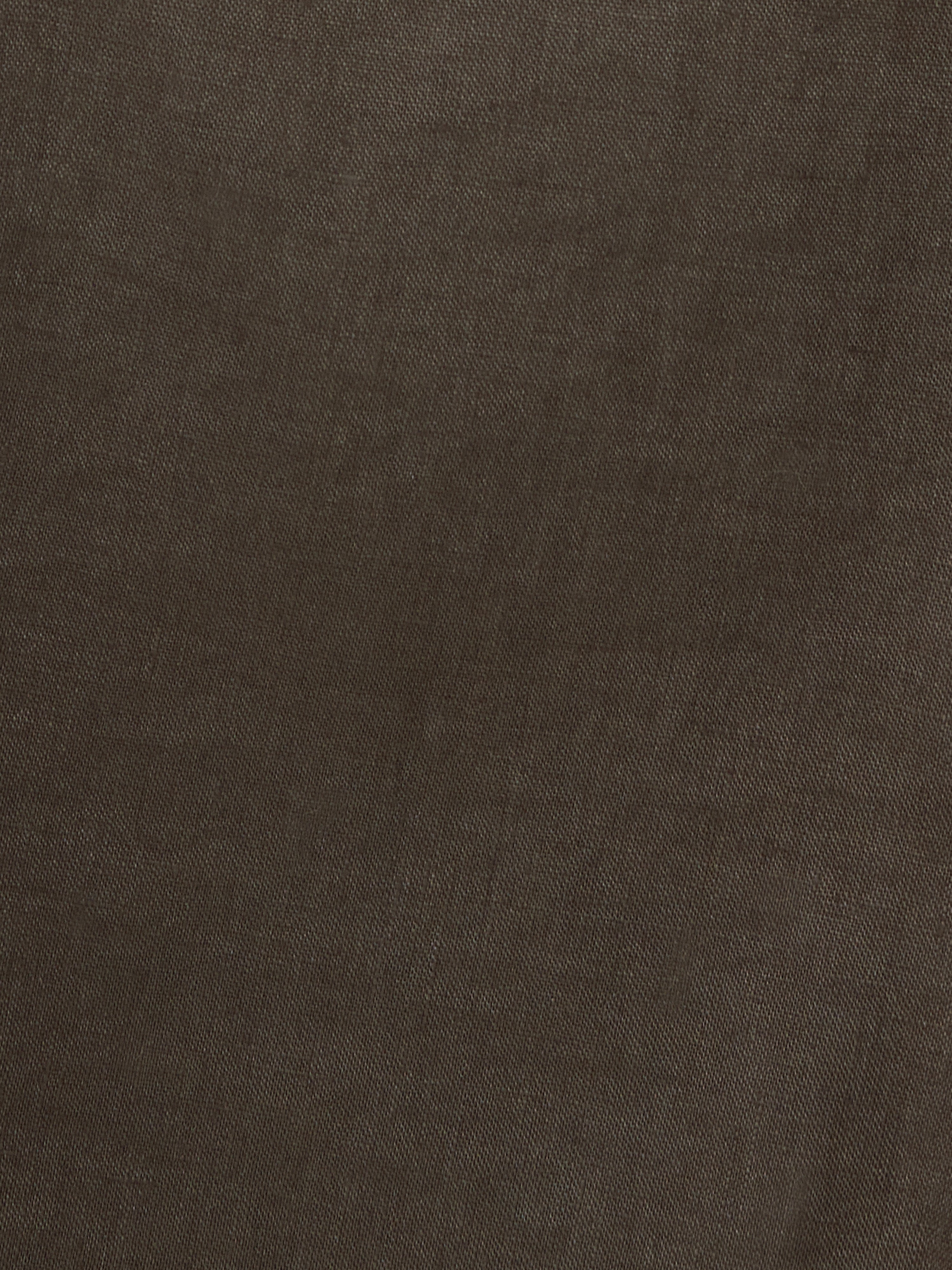 Elegant Scallop Detail Linen Dress in Brown | Summer Casual & Beach Wedding Guest Outfit