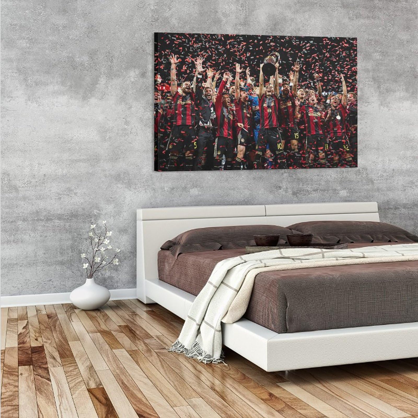 Atlanta United 2018 MLS Cup Championship Poster - 24x36 Inch (60x90cm) Canvas Wall Art Print for Sports Fans, Home & Office Decor, Bedroom Aesthetics, Man Cave & Game Room Decorations - Perfect Soccer Gift for Fans
