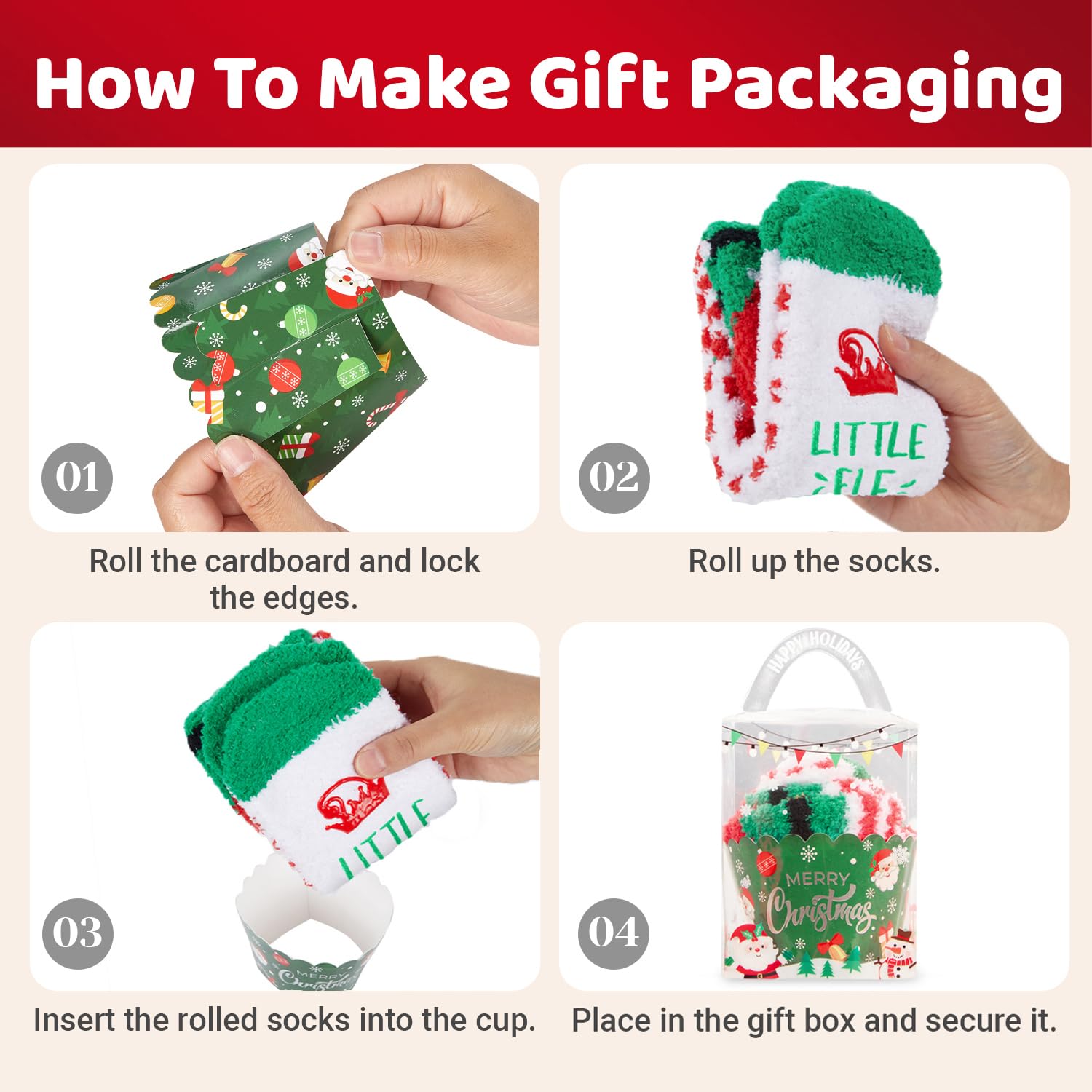HappyPop Christmas Stocking Socks for Kids - Fun Elf & Candy Themed Holiday Socks for Boys & Girls - Perfect for Christmas Morning, Stocking Stuffers & Holiday Gift Exchanges