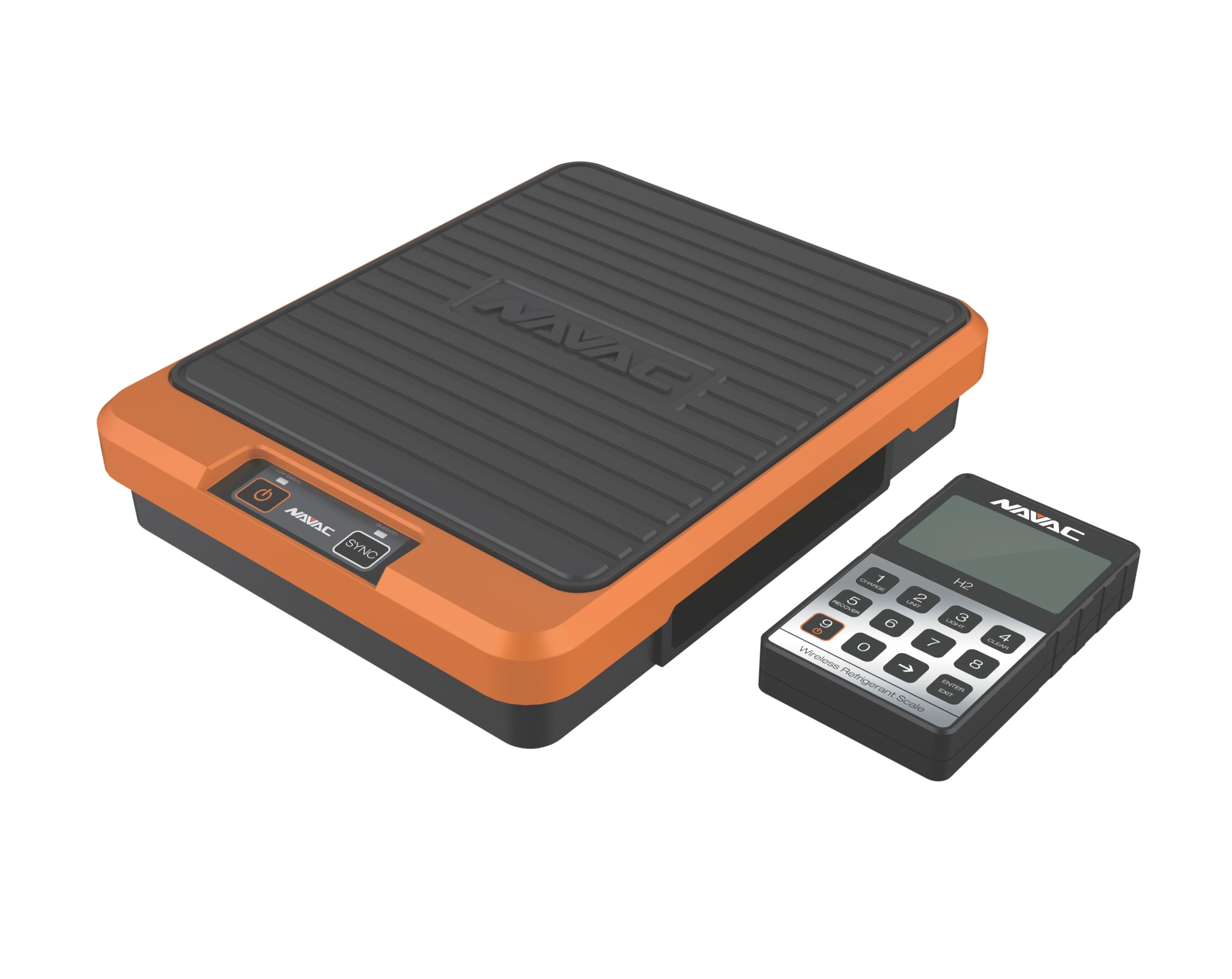NAVAC NRS2i01 Wireless Refrigerant Scale with Bluetooth Handheld Display - 220 lbs Capacity, Lightweight Magnesium Alloy Weighing Pan for Precise Measurements - Ideal for HVAC Technicians, Refrigerant Recovery, and AC Maintenance (1 Year Warranty)