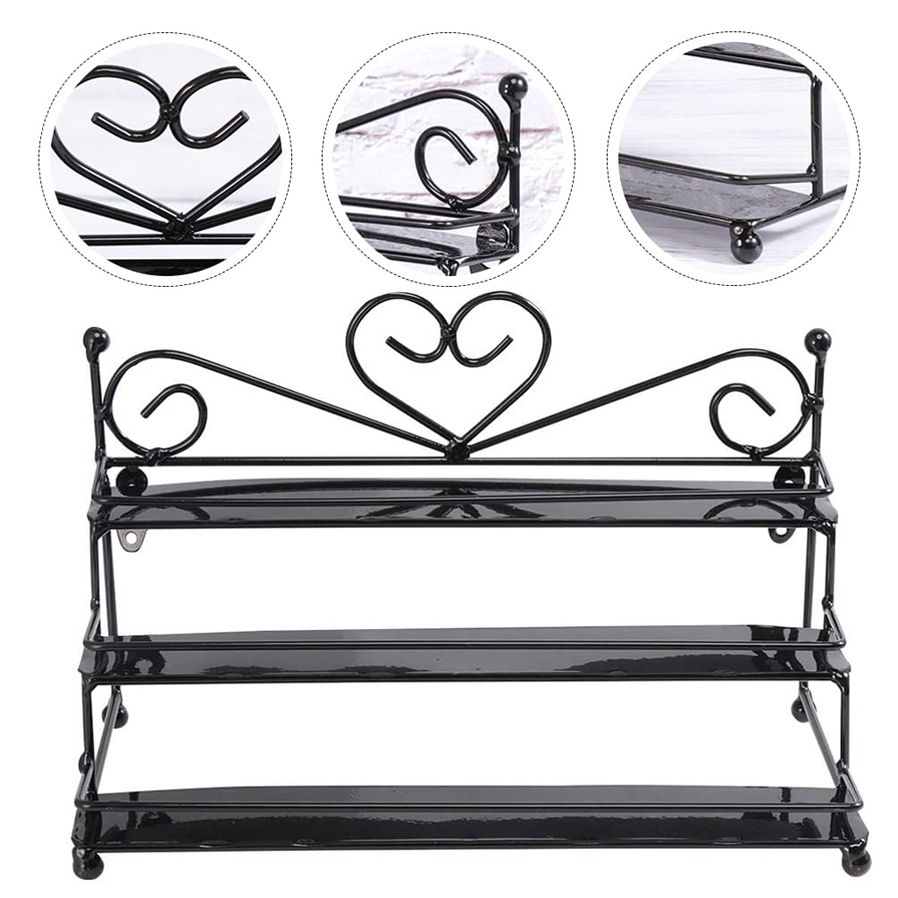 Cabilock 1pc Iron Nail Polish Display Stand - Tabletop Nail Polish Rack & Makeup Storage Organizer for Salon, Home, or Retail Store - Holds Lipsticks, Cosmetics & Beauty Products