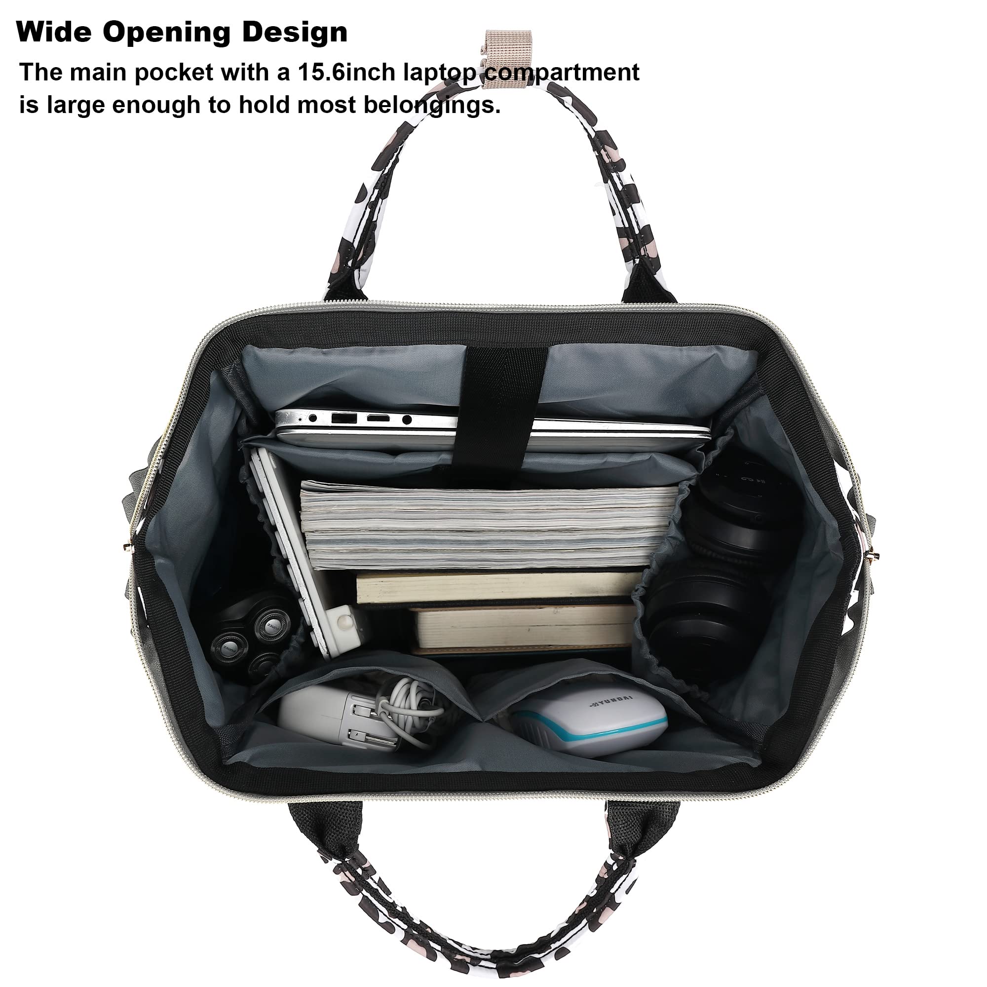 Leopard Print Laptop Backpack for Women & Men - 15.6 Inch Waterproof College School Backpack with USB Charging Port - Perfect for Work, School, Travel & Business (Ideal for Commuting, Campus Life & Business Trips)