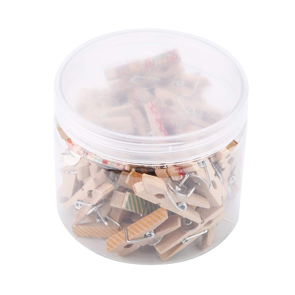 50pcs Wooden Push Pin Clips with Thumbtacks - Strong Grip for Cork Boards, Artwork, Notes & Photos - Perfect for Office, Home & School Organization