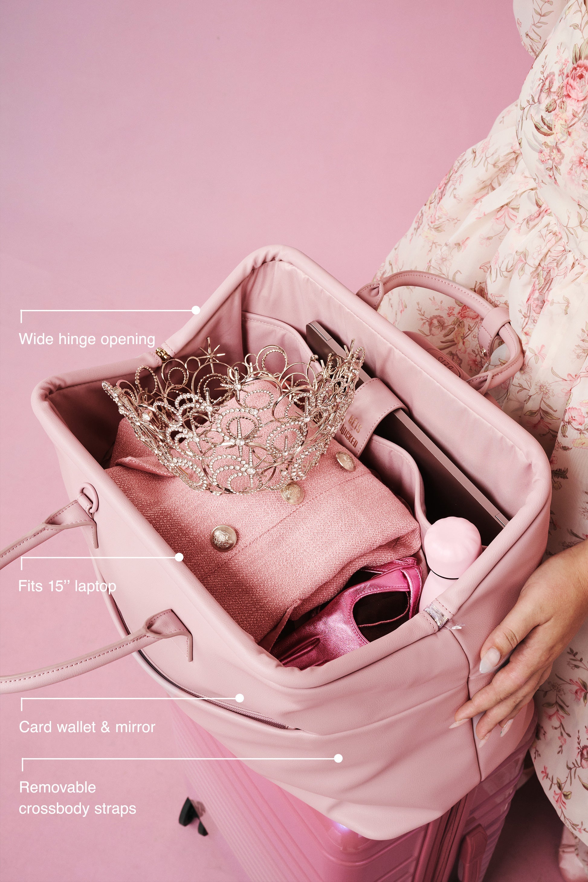 The Wicked Weekender Travel Bag in Wicked Pink - Stylish & Durable Weekend Getaway Bag for Women, Perfect for Short Trips, Gym, or Beach Vacations