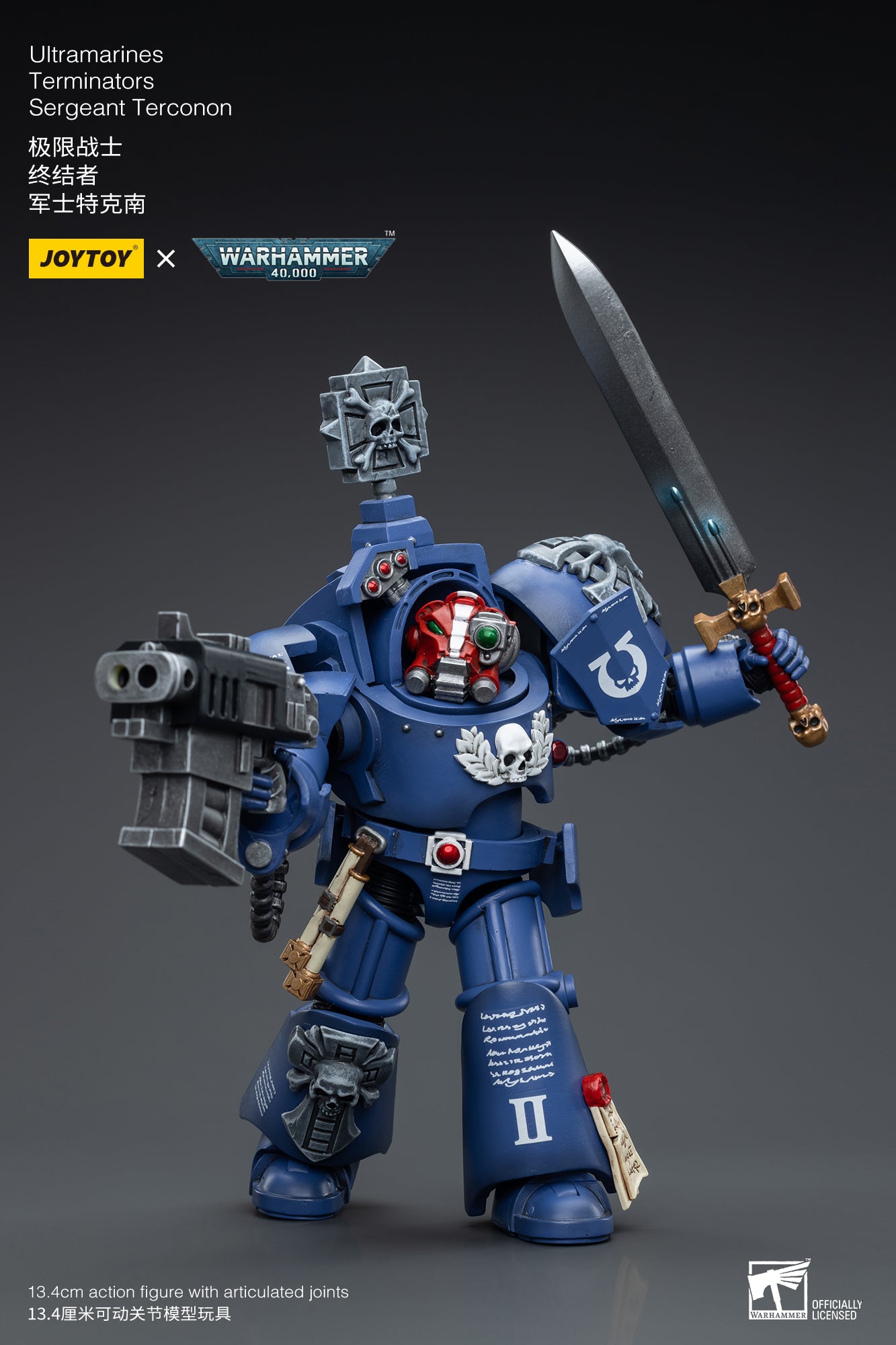 1/18 JOYTOY Warhammer 40K Ultramarines Terminators Sergeant Terconon Action Figure - Collectible Miniature for Tabletop Gaming & Display