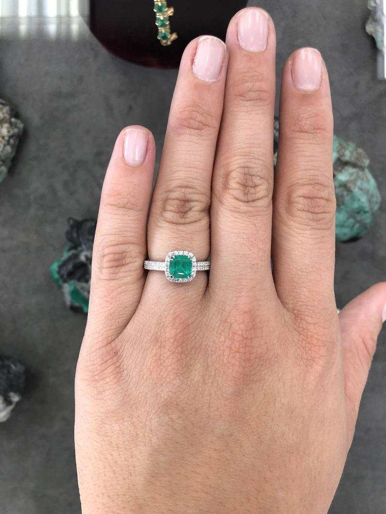 2.99tcw AAA Quality Emerald & Diamond Ring in 14K Gold - Elegant Jewelry for Weddings, Anniversaries & Special Occasions
