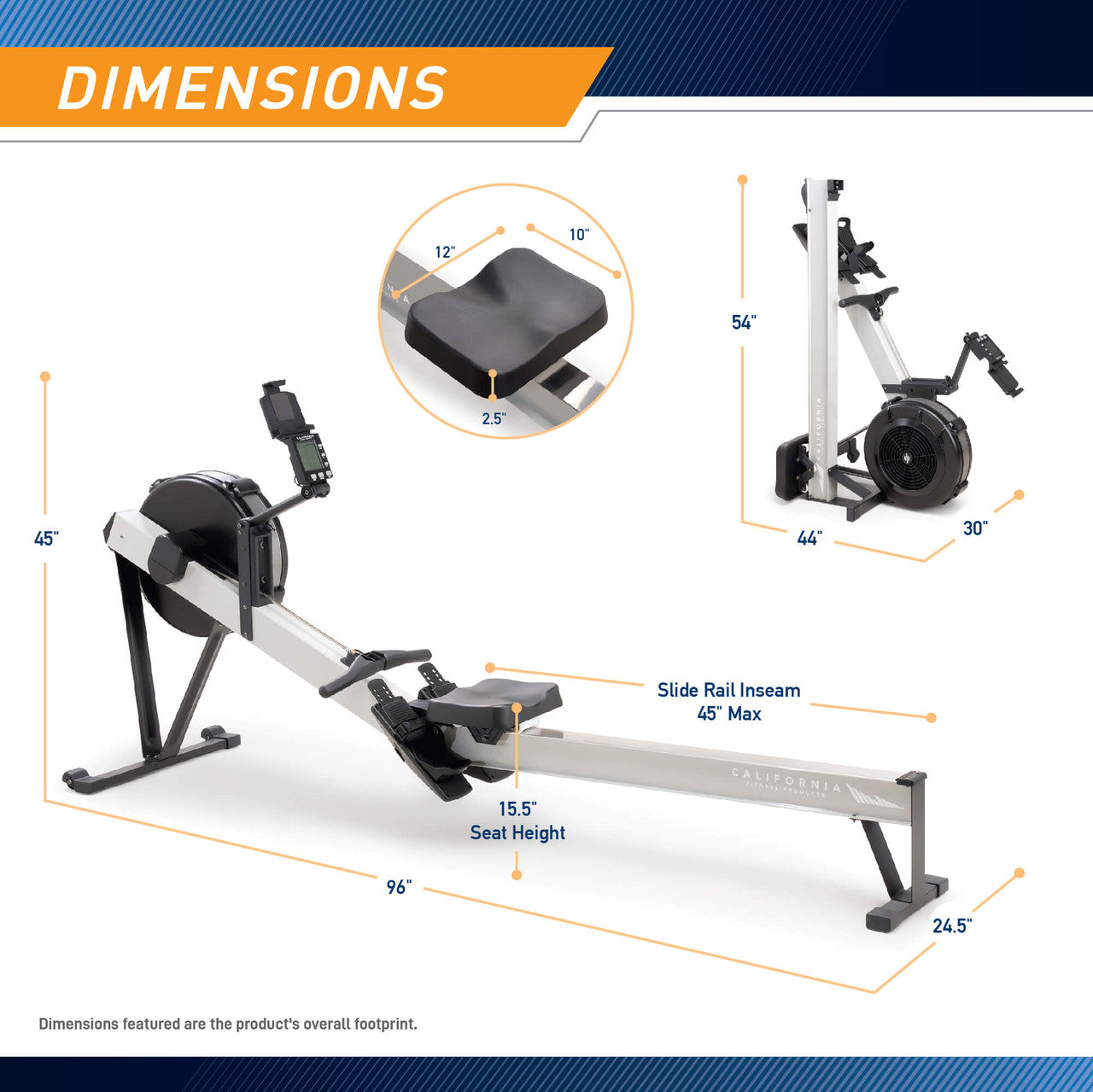 Premium Adjustable Air Resistance Rowing Machine for Home Gym - NS 7874RW | California Fitness Products - Perfect for Cardio Workouts & Full-Body Training