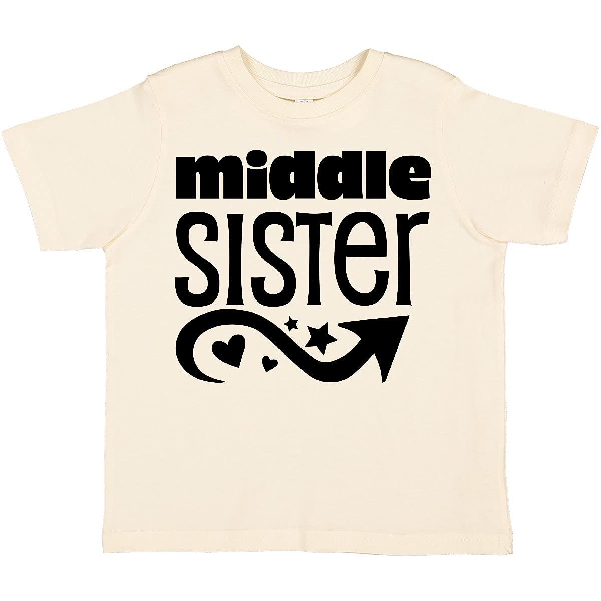 Inktastic Middle Sister Toddler T-Shirt - Cute Sibling Matching Outfits for Toddler Girls | Perfect for Family Photos, Birthdays & Sibling Bonding Moments