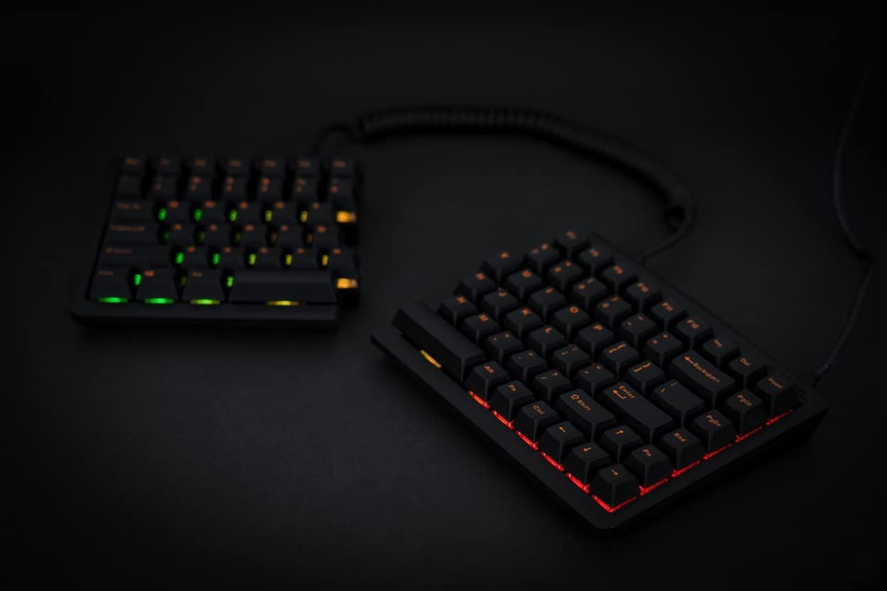 Mistel BAROCCO MD770 RGB TKL Split Ergonomic Mechanical Keyboard - Cherry MX Brown Switch, LED Backlit, Macro Support for Windows & Mac (ANSI Layout) - Perfect for Gaming, Programming & Office Work