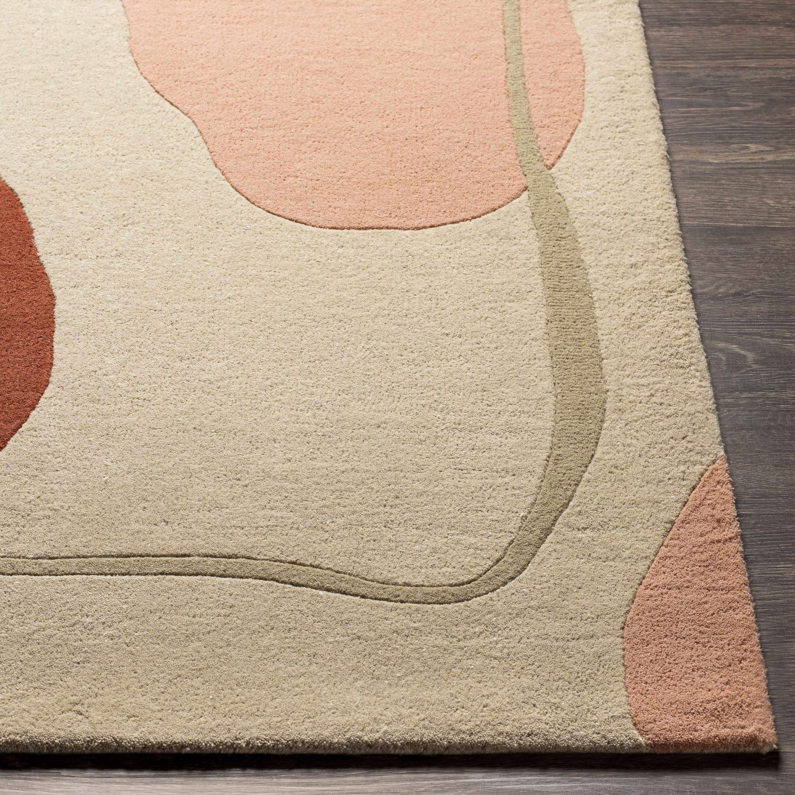 Modern Geometric Wool Area Rug 5' x 7'6