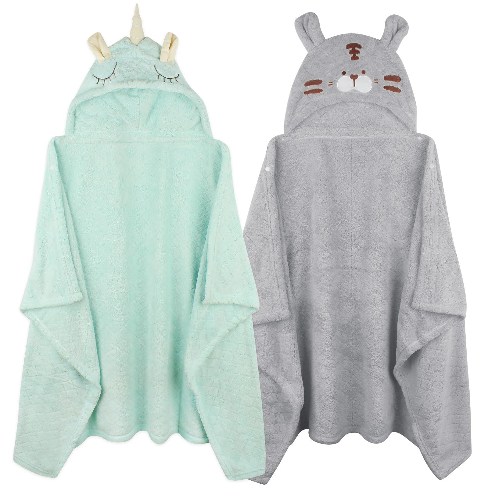 Soft Absorbent Hooded Toddler Towels for Boys & Girls 0-5 Years - 2 Pack Large 50