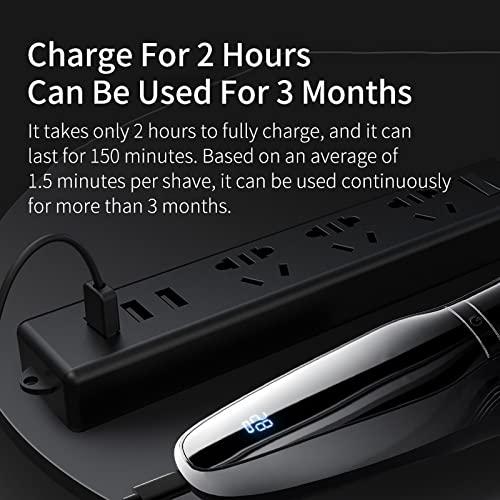 Electric Head Shaver for Bald Men - Rechargeable Triple Blade Razor with IPX7 Waterproof Design, Wet/Dry Washable Beard Trimmer - Perfect for Travel, Gym & Daily Shaving Routine