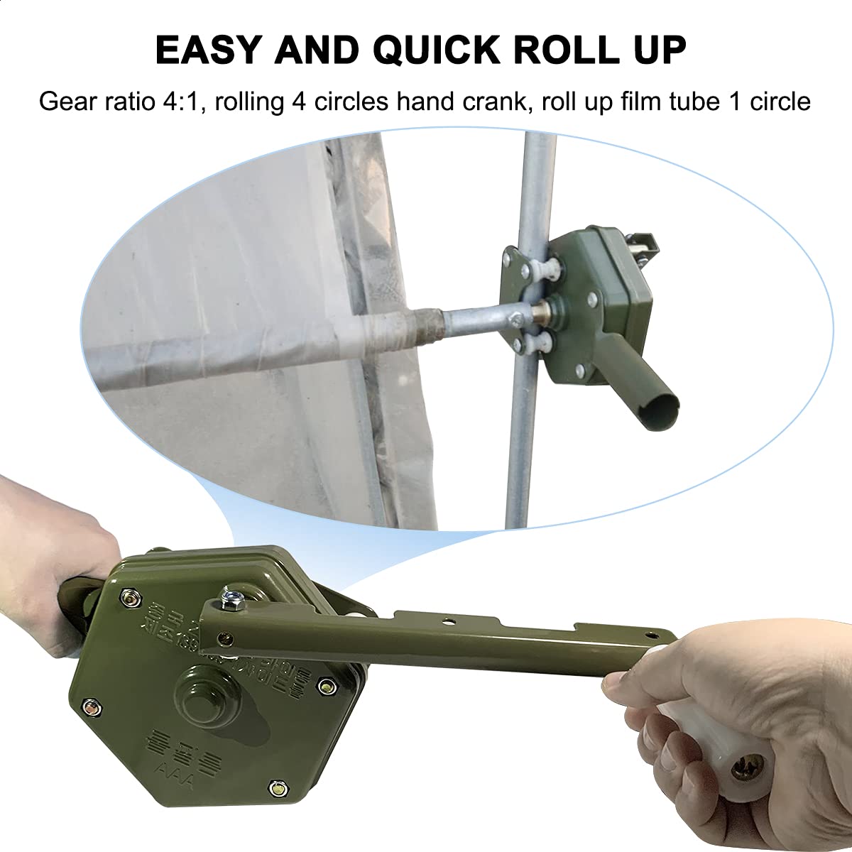 UYGALAXY Greenhouse Sidewall Manual Film Roll Up Hand Crank Winch - Durable Ventilation System for Greenhouses & Agricultural Use - Perfect for Temperature Control & Air Circulation in Home Gardens & Commercial Farms