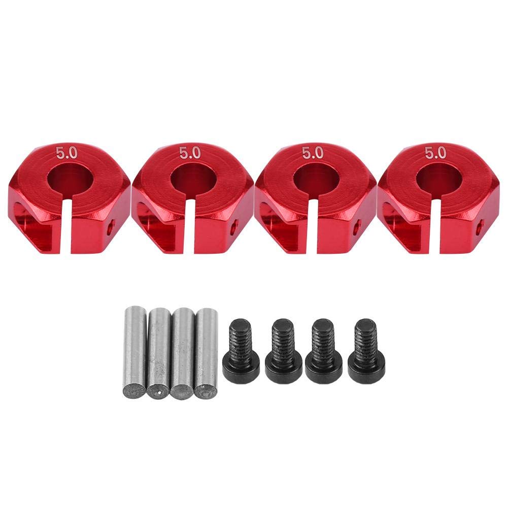 Universal 12mm Wheel Hub Adapter for 1/10 Scale RC Cars - 5mm Red RC Car Conversion Extension - Perfect for Off-Road Racing & Crawler Upgrades