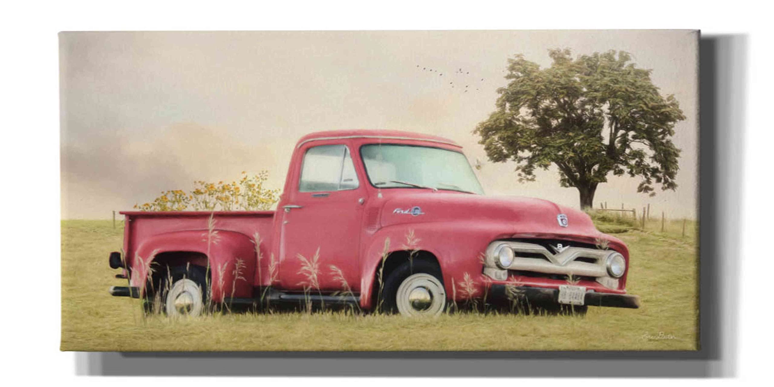 Epic Graffiti 'Country Parking Spot' by Lori Deiter - 60x30 Inch Canvas Wall Art for Living Room, Bedroom & Office Decor - Modern Urban Street Art Painting