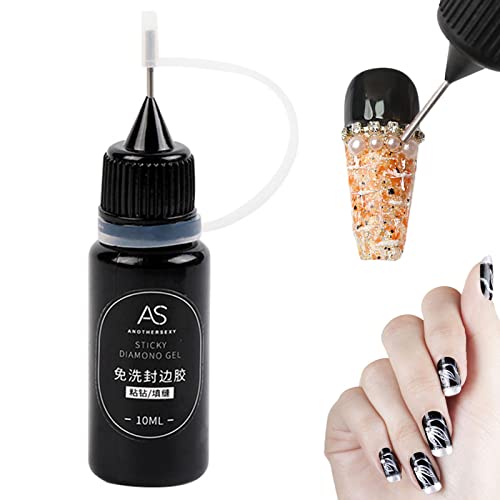 Yiida Rhinestone Glue for Nails - Professional No Wipe Gel Adhesive for Nail Gems, Rhinestones & DIY Nail Art | Strong Bonding, Gap Filling Glue Pen | Perfect for Manicures, Nail Extensions & Home Nail Decorations