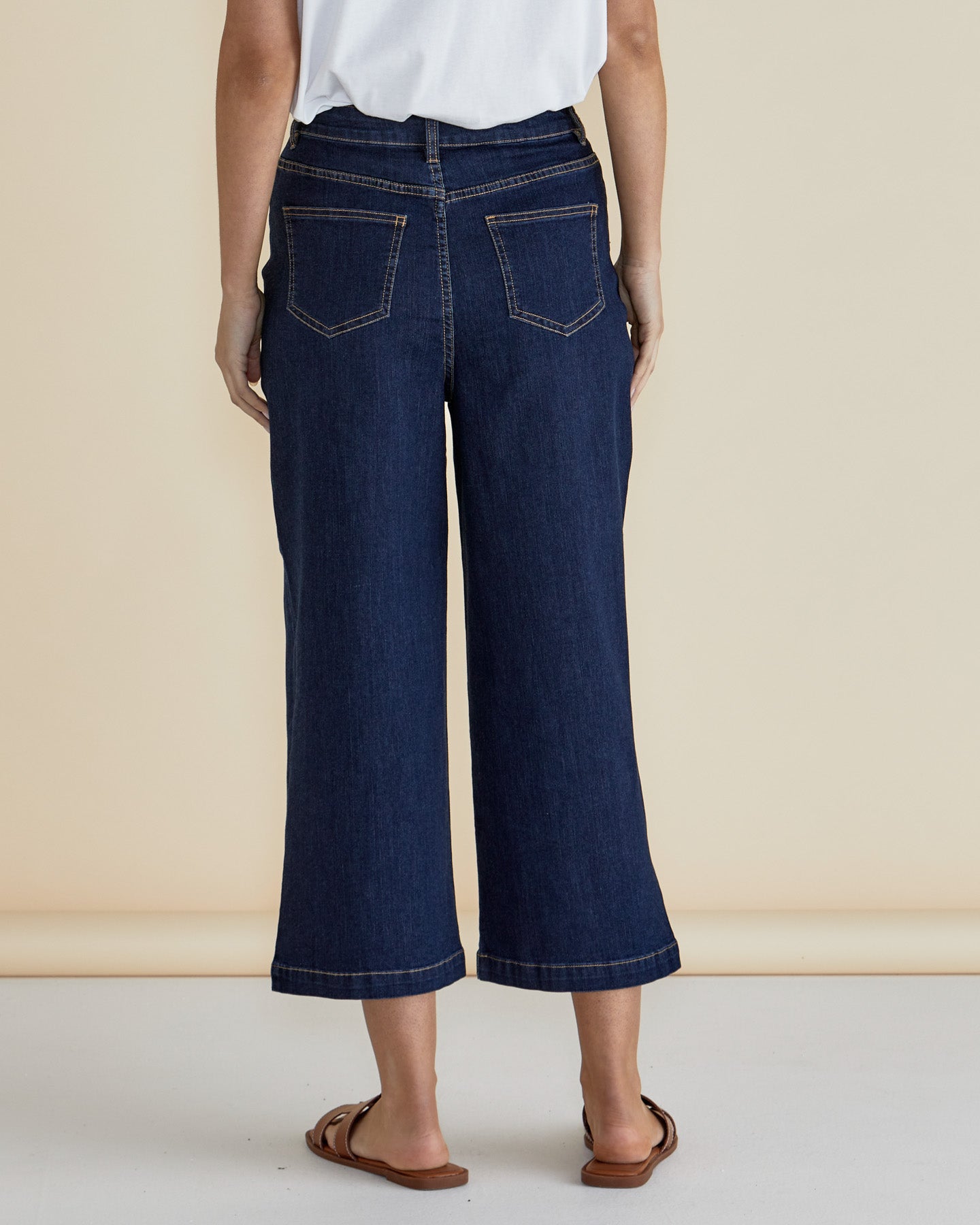 Betty Basics Bella Relaxed Crop Jeans for Women - High Waist Stretch Denim Pants in Deep Indigo Rinse | Casual Comfort for Everyday Wear, Weekend Outfits & Street Style Fashion