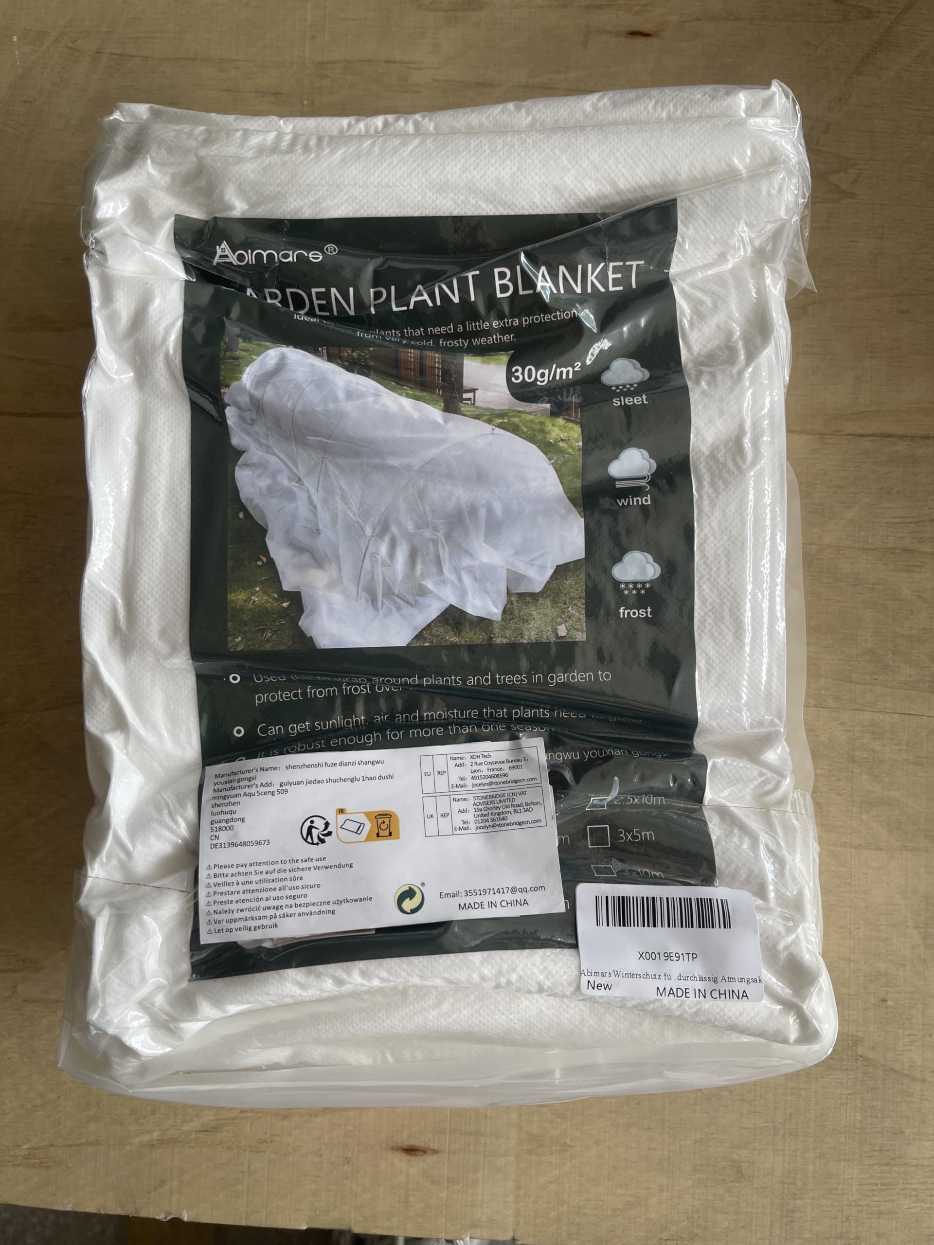 Abimars 8.2ft x 33ft Reusable Plant Frost Protection Cover - 0.88 oz/yd² Floating Row Cover for Garden, Winter Plant Blanket | Outdoor Plant Protection for Vegetables, Flowers & Shrubs in Cold Weather