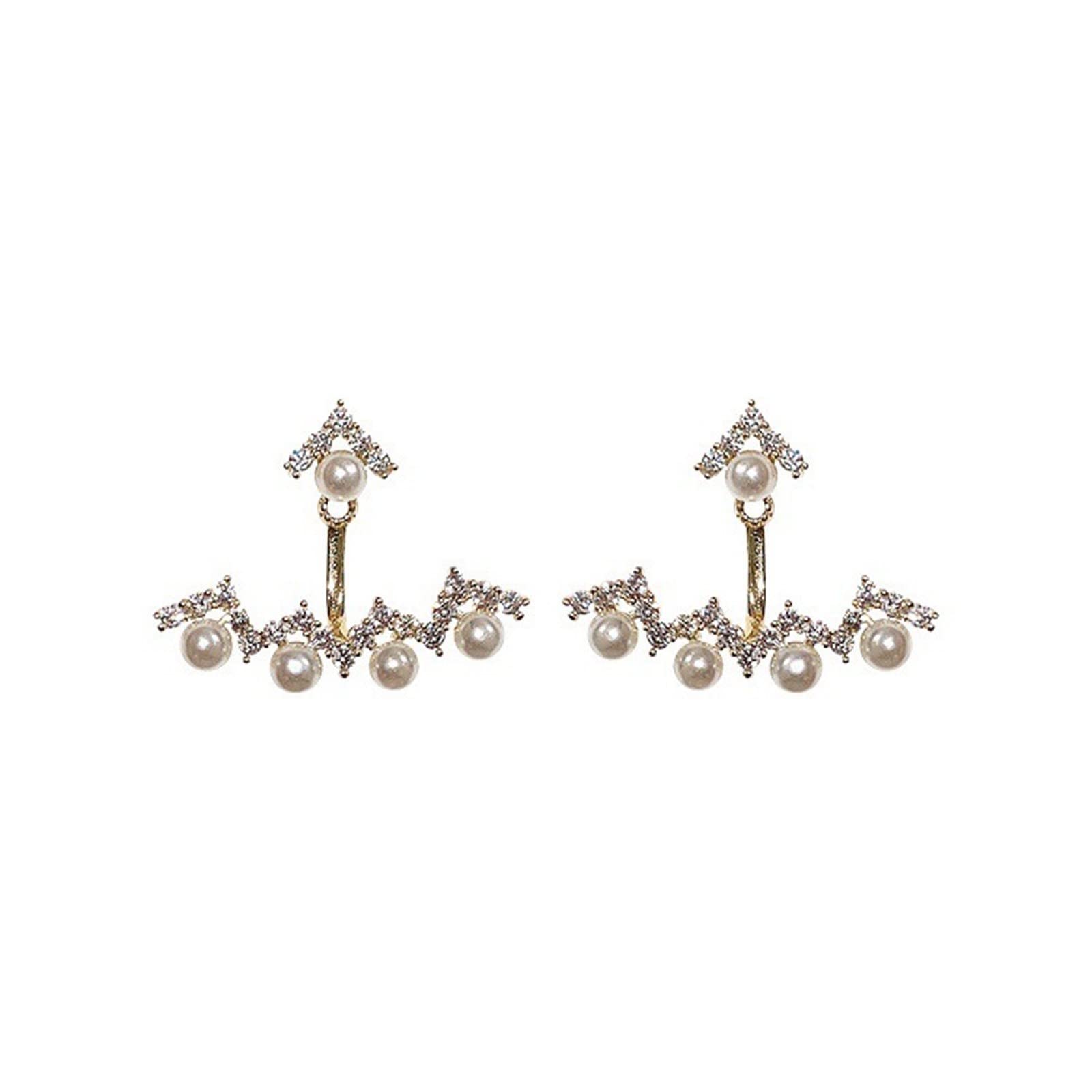 Trendy Rhinestone Stud Ear Cuff for Women & Girls - Minimalist Dainty Wrap Hoop Earrings - Luxury Tiny Ear Cuff Jewelry for Parties, Weddings & Everyday Wear