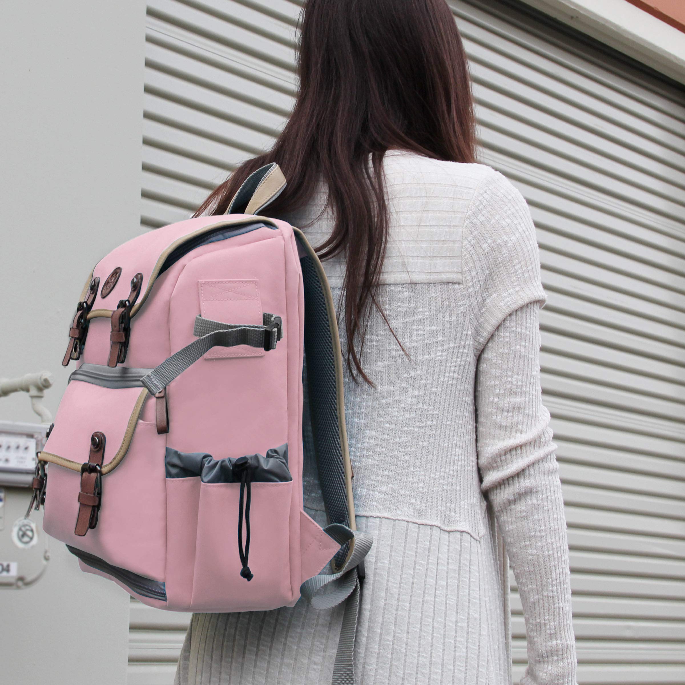 Professional DSLR/SLR/Mirrorless Camera Backpack with Tablet Compartment, Tripod Holder & Waterproof Rain Cover - Pink Mid-Size for Travel, Hiking & Outdoor Photography