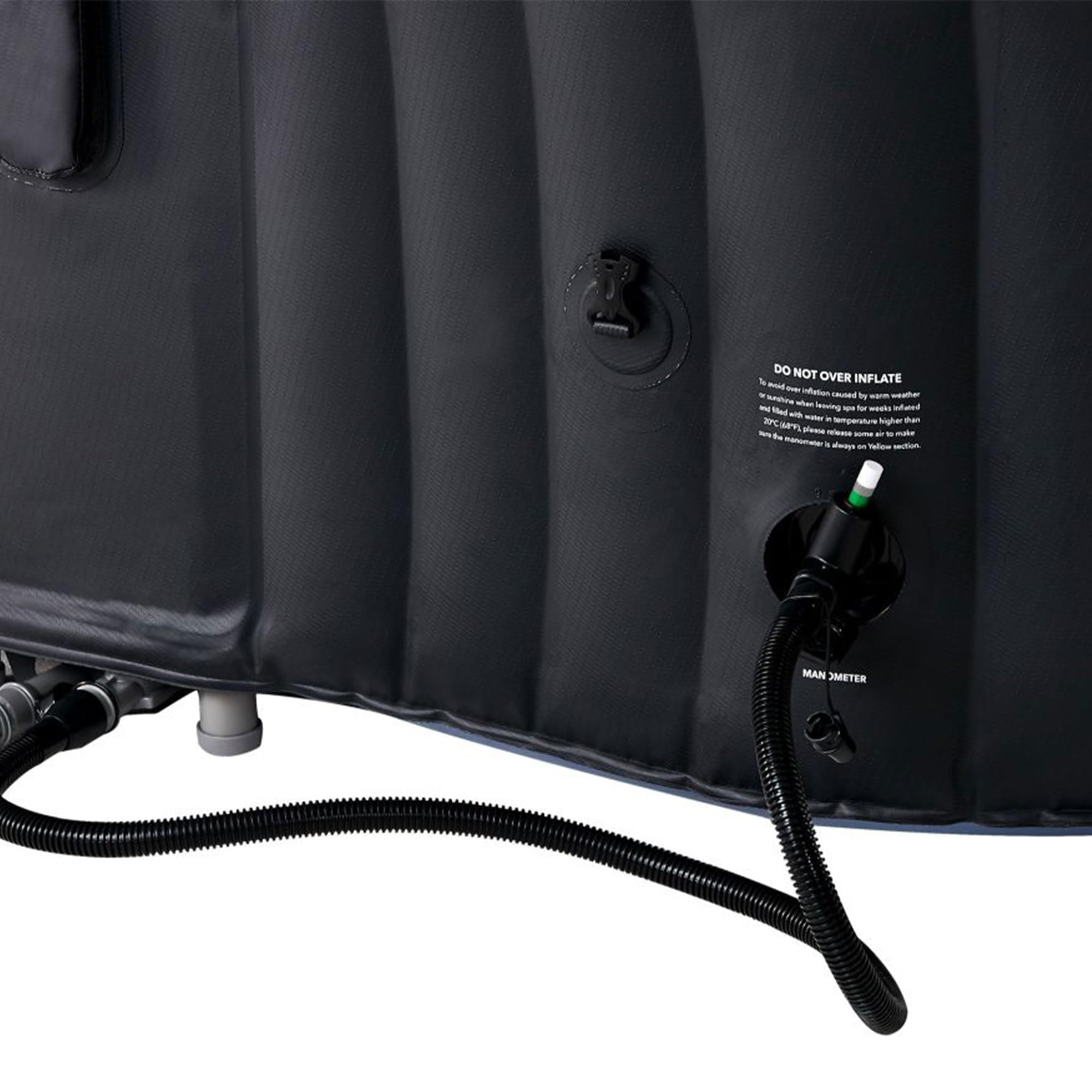Square Inflatable Bubble Massage Spa - 4 to 6 Person Outdoor Hot Tub with 120 Air Jets, Heated Water System & LED Lights | Perfect for Backyard Relaxation, Patio Parties and Cold Weather Soaking