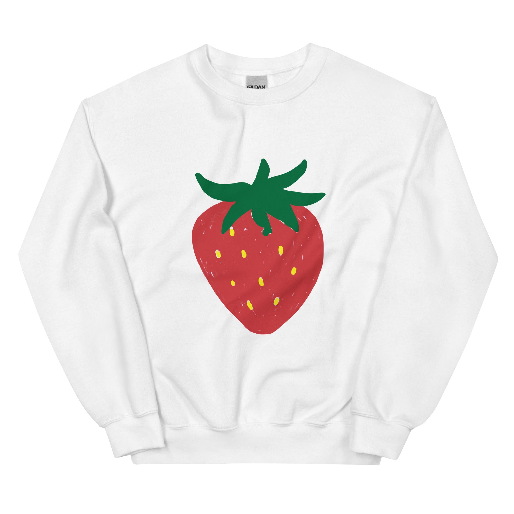 Strawberry Print Sweatshirt for Women - Soft Cotton Pullover with Cute Fruit Design | Perfect for Casual Wear, Street Style & Cozy Outfits