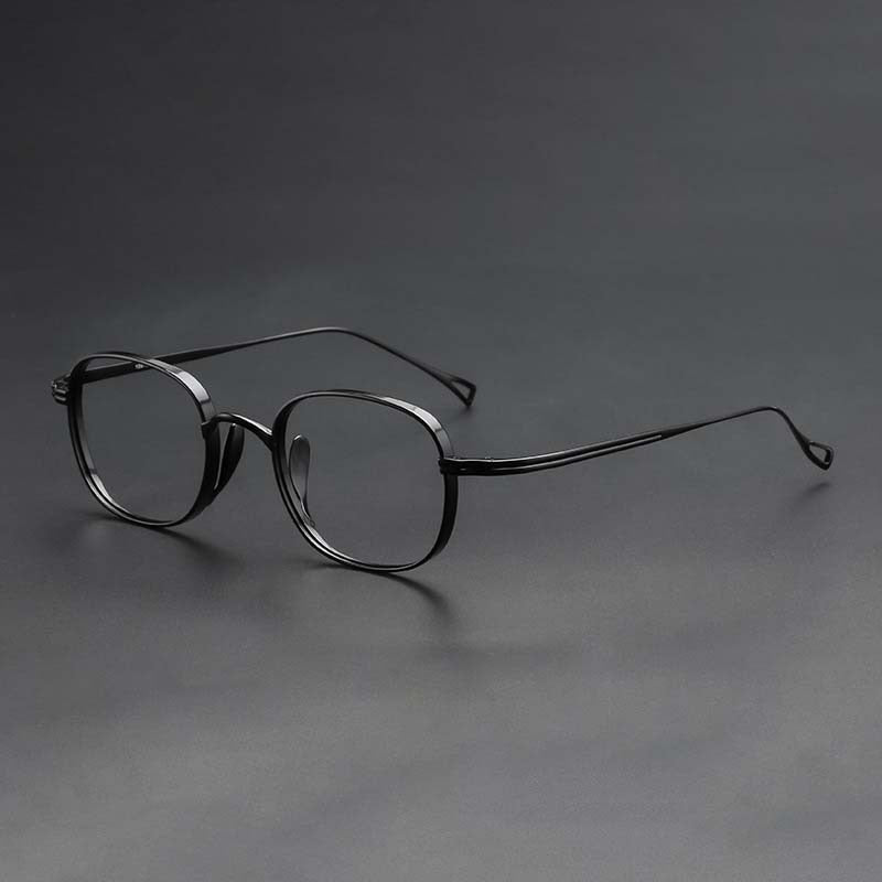 CCspace Unisex Full Rim Handcrafted Round Titanium Frame Eyeglasses 54595 - Lightweight Durable Glasses for Reading, Driving & Everyday Wear