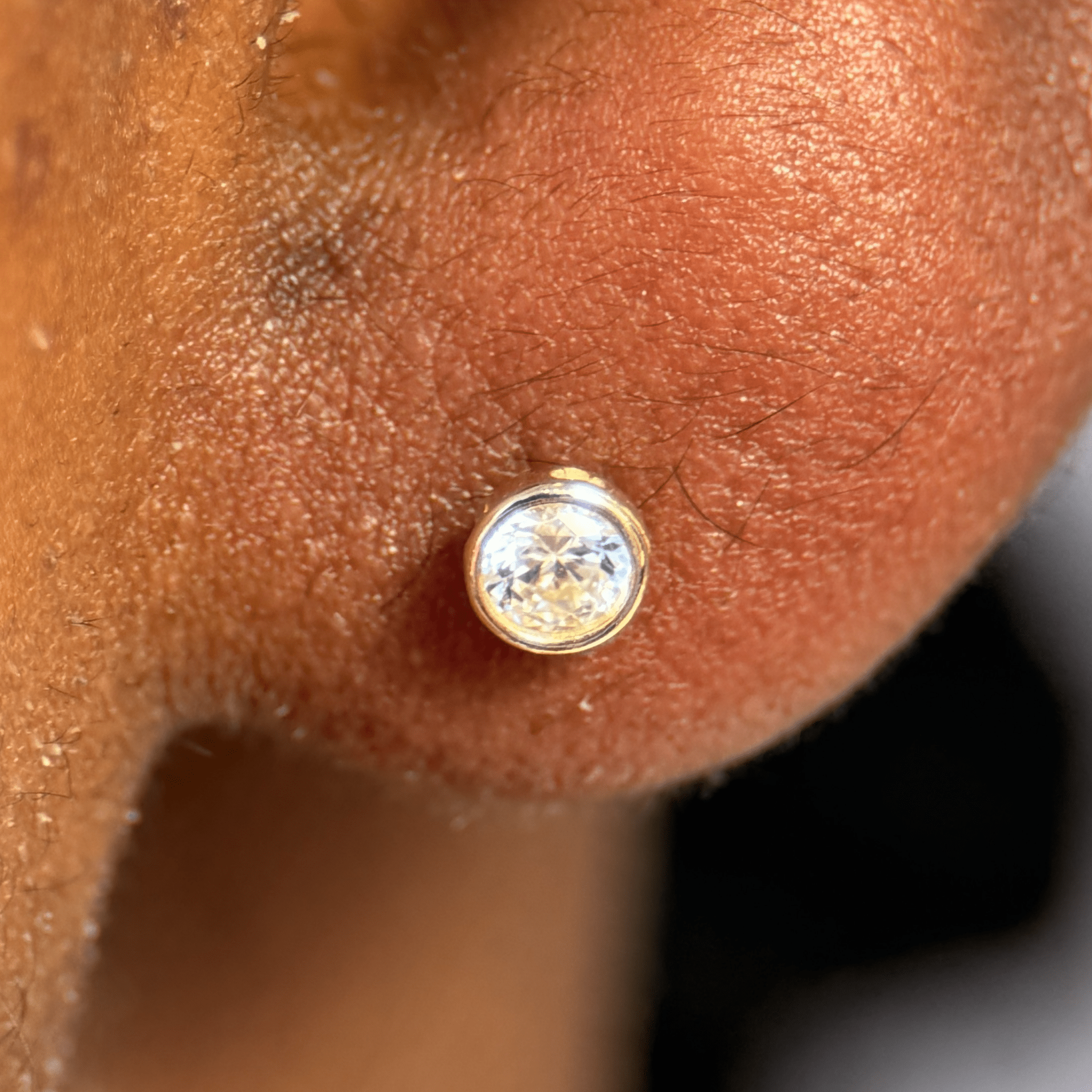 14K Rose Gold Round Diamond Bezel Set Flat Back Stud Earrings - Perfect for Weddings, Parties & Everyday Elegance