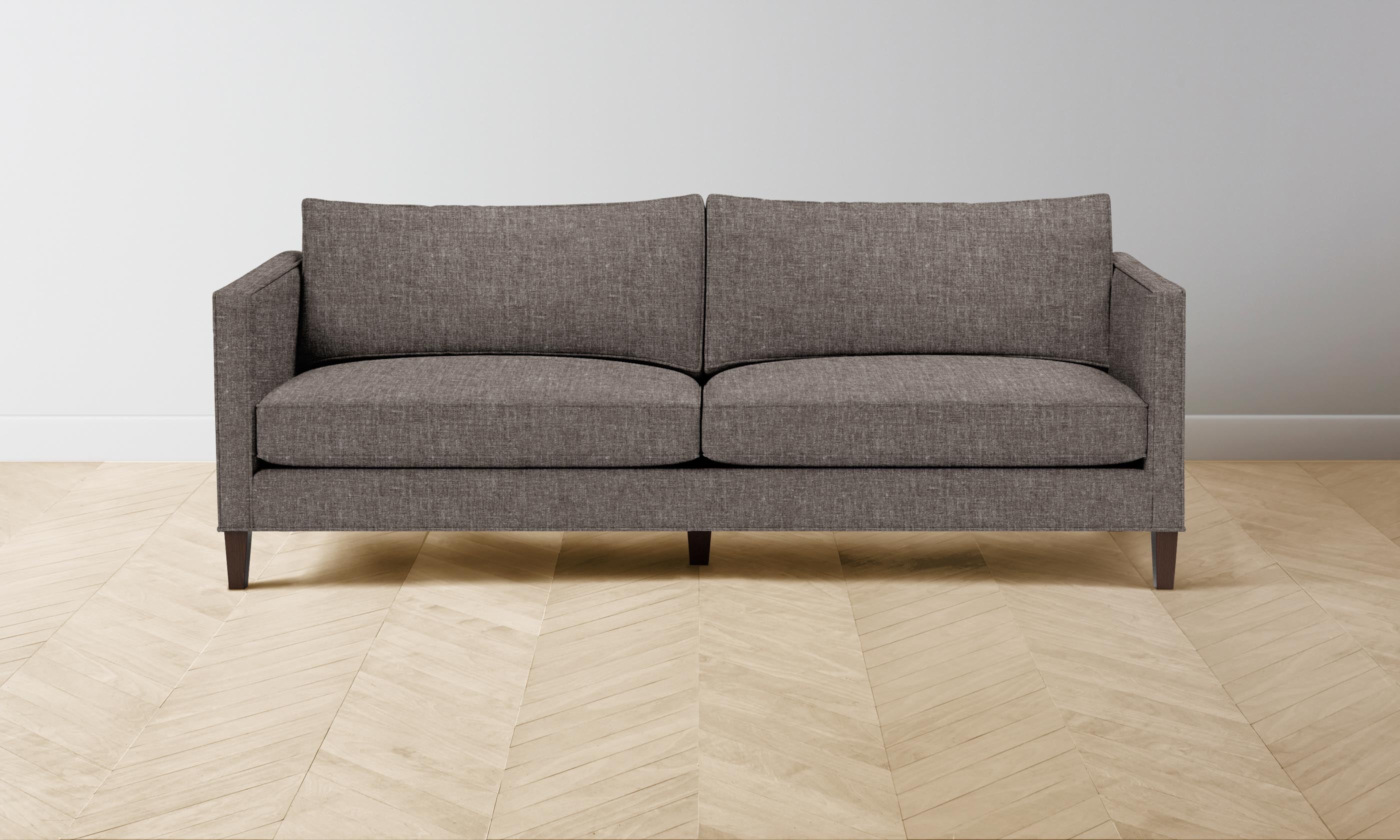 Premium Crosby Sofa - Heritage Belgian Linen Upholstery in Rich Carob Brown | Perfect for Living Rooms, Offices & Cozy Spaces