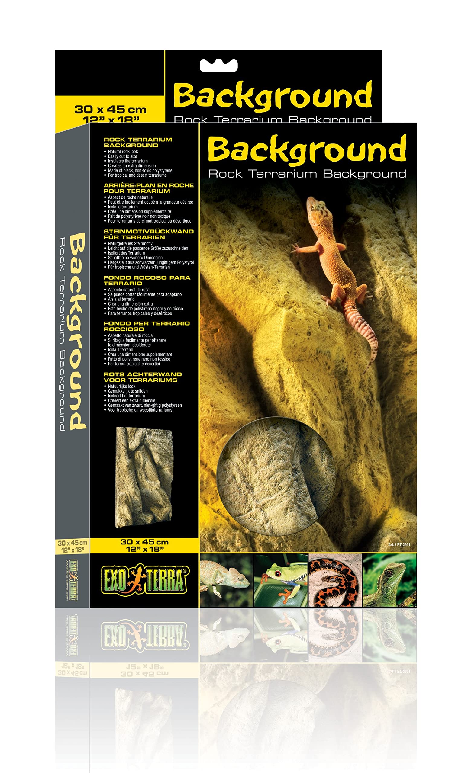 Exo Terra Rock Terrarium Background - Natural Reptile Habitat Decoration for Lizards, Snakes & Geckos - Perfect for Desert & Jungle Terrarium Setups