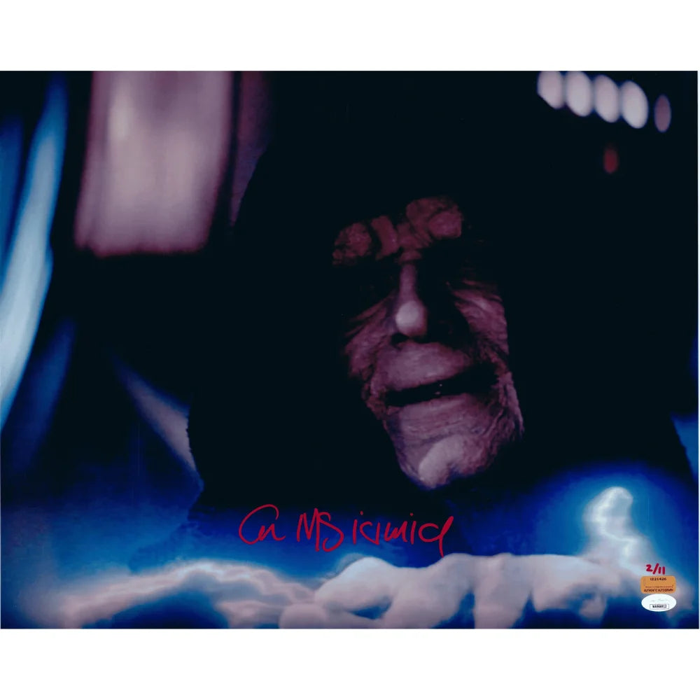 Ian McDiarmid Autographed 16x20 Star Wars Emperor Palpatine Photo - Framed with JSA COA - Perfect for Movie Memorabilia Collections & Star Wars Fan Displays